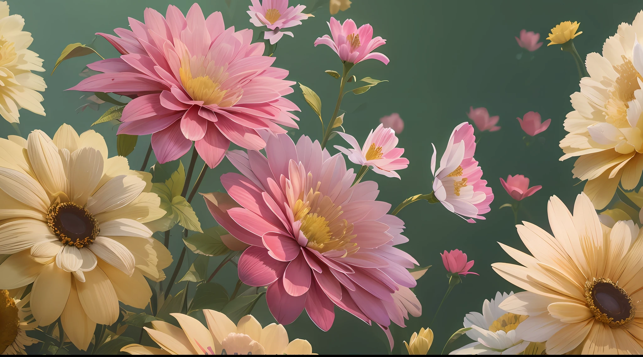 Highly detailed digital painting, Digital painting highly detailed, rendered in povray, Highly detailed colors, low details. Digital Painting, highly detailed textured 8k, highly detailed textured 8 k, hyper realistic detailed rendering, highly-detailed digital painting, hyper detailed photorealistic, highly detailed render, Detailed flowers