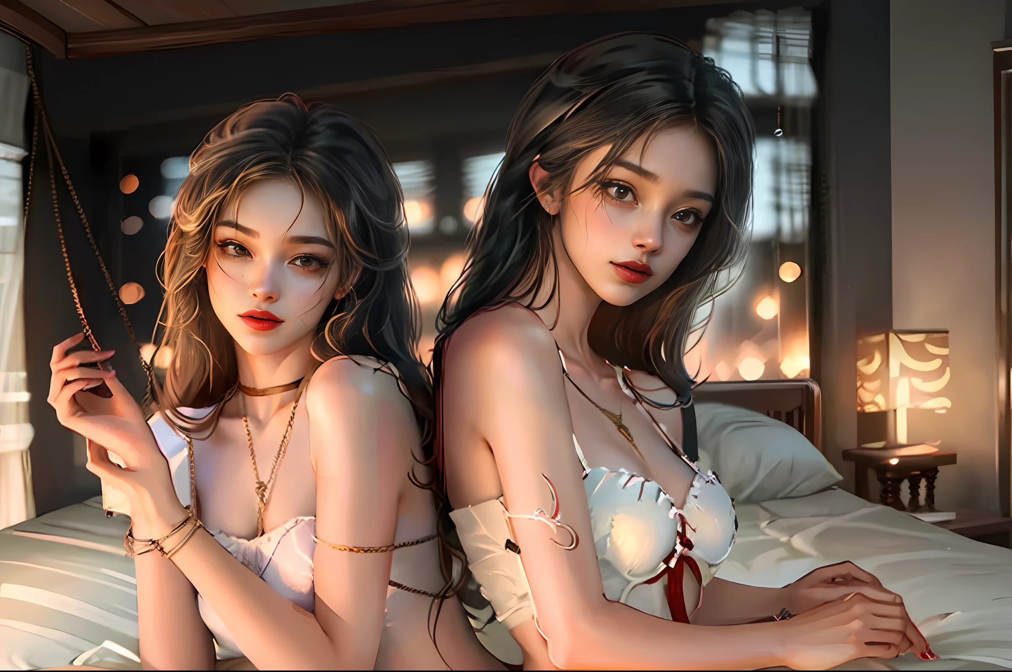 A woman stripped naked is tied to a bed for mating,Rope bondage, Charming, Sexy and seductive, Amazing charming body girl loli --auto
