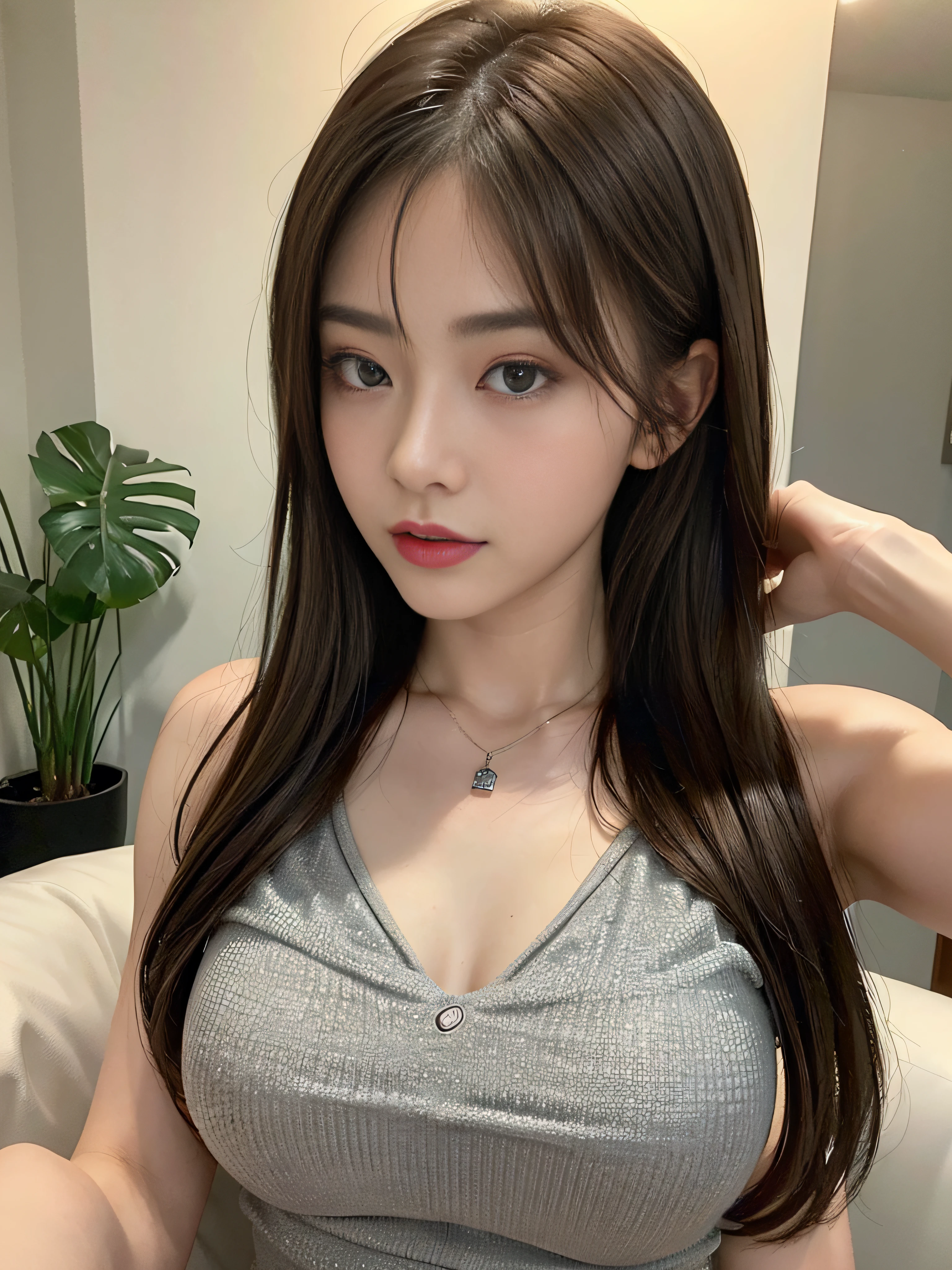 ((Realistic lighting、top-quality、8K、masterpiece:1.3))、Clear focus:1.2、NSFW:1.6,nudde:1.5、1girl in、perfectbodybeauty:1.4、Slim abs:1.1、dark-brown eyes、((dark brown hair、middlebreasts:1.2))、(Acceleration:1.4)、Slender face、Looking at the camera、(24 year old:1.3)、hyperdetailed face、A detailed eye、二重まぶた、a necklace、eye line、On your back、Lying on your side、Open your legs、tropical、Mare、
