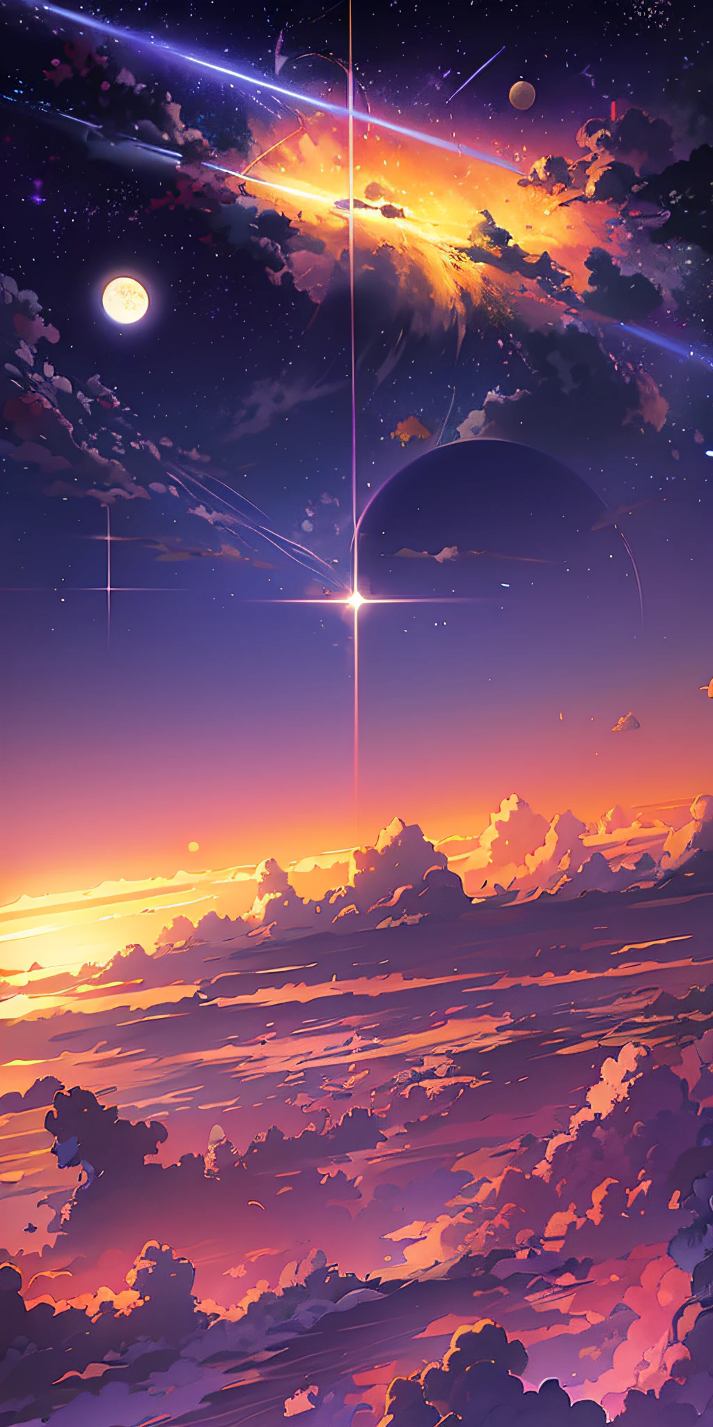 anime anime wallpapers with a view of the sky and stars, cosmic skies. by makoto shinkai, anime art wallpaper 4 k, anime art wallpaper 4k, anime art wallpaper 8 k, anime sky, amazing wallpaper, anime wallpaper 4 k, anime wallpaper 4k, 4k anime wallpaper, makoto shinkai cyril rolando, anime background art