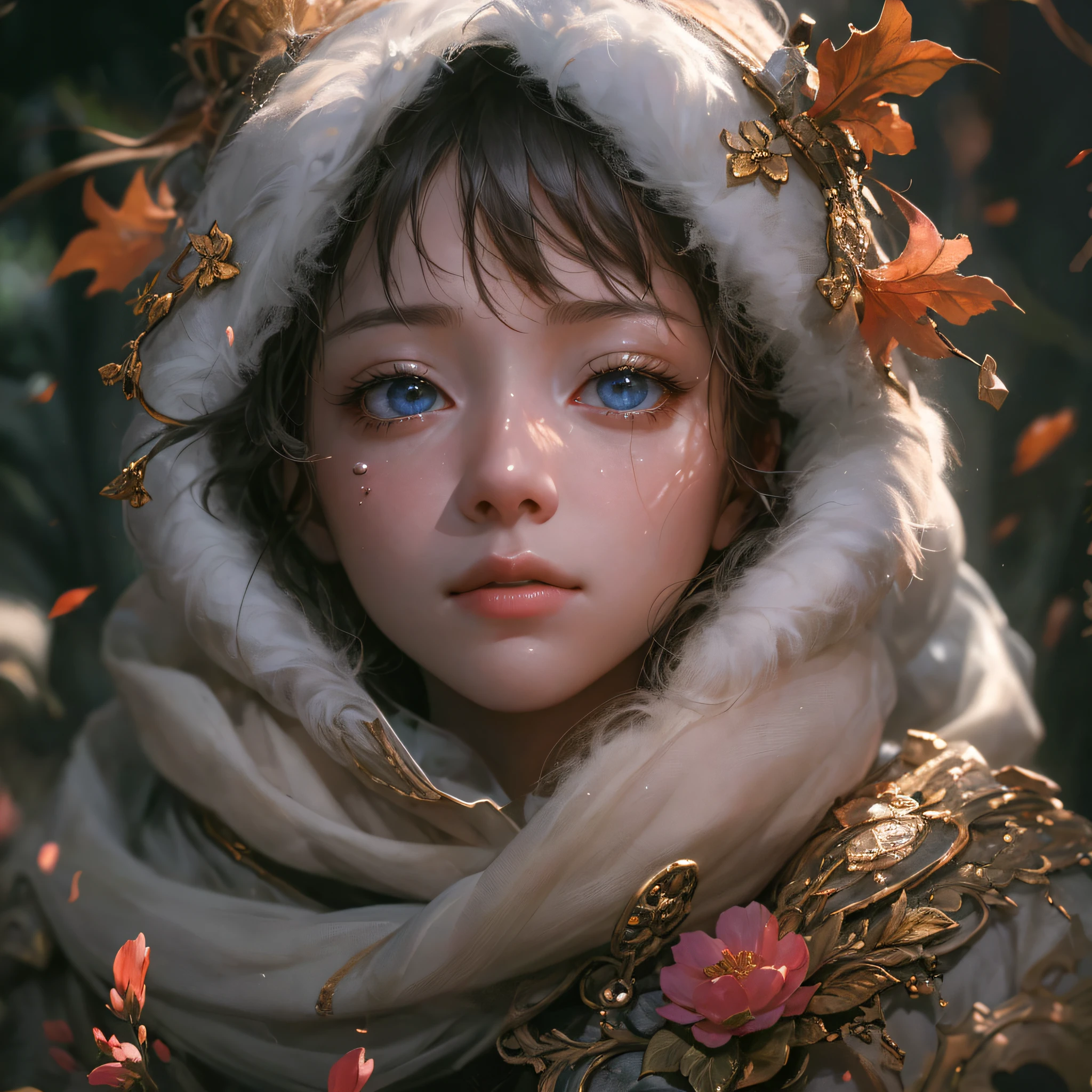 younge boy,florals,火焰,teardrop,Cry,Epic fantasy digital art style,Epic fantasy art style HD,Epic fantasy art style,detailed fantasy digital art,Epic fantasy style art,detailed fantasy art,epic exquisite character art,4K fantasy art,2。5 D CGI anime fantasy artwork,Photos of the world's most beautiful artwork,Has a soft sheen,((Epic heroic fantasy,Wounded heroes,Fantastic location,Majestic cluttered environment) ), full body 8k unity render, action shot, skin pore, Very dim light, heavyshading, A detailed, A detailed的脸, (, photograph realistic, realisticlying, dramatics, darkly, tack sharp focus, 8K), (复杂:1.4),decadent,(highly detailed:1.4),digitial painting,rendering by octane,art stations,concept-art,Smoothness,tack sharp focus,illustratio, (Global illumination, Studio light, volumettic light), ultra - detailed,Clean face,ssmile
