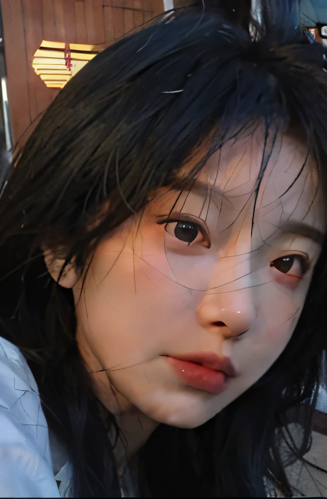 8K,Best quality, masterpiece, ultra high res, (photorealistic:1.4), raw photo, (Authentic skin texture:1.3), (film grain:1.3), (selfie angle),1girl,beautiful detailed eyes and face,masterpiece, best quality,close-up,upper bod,