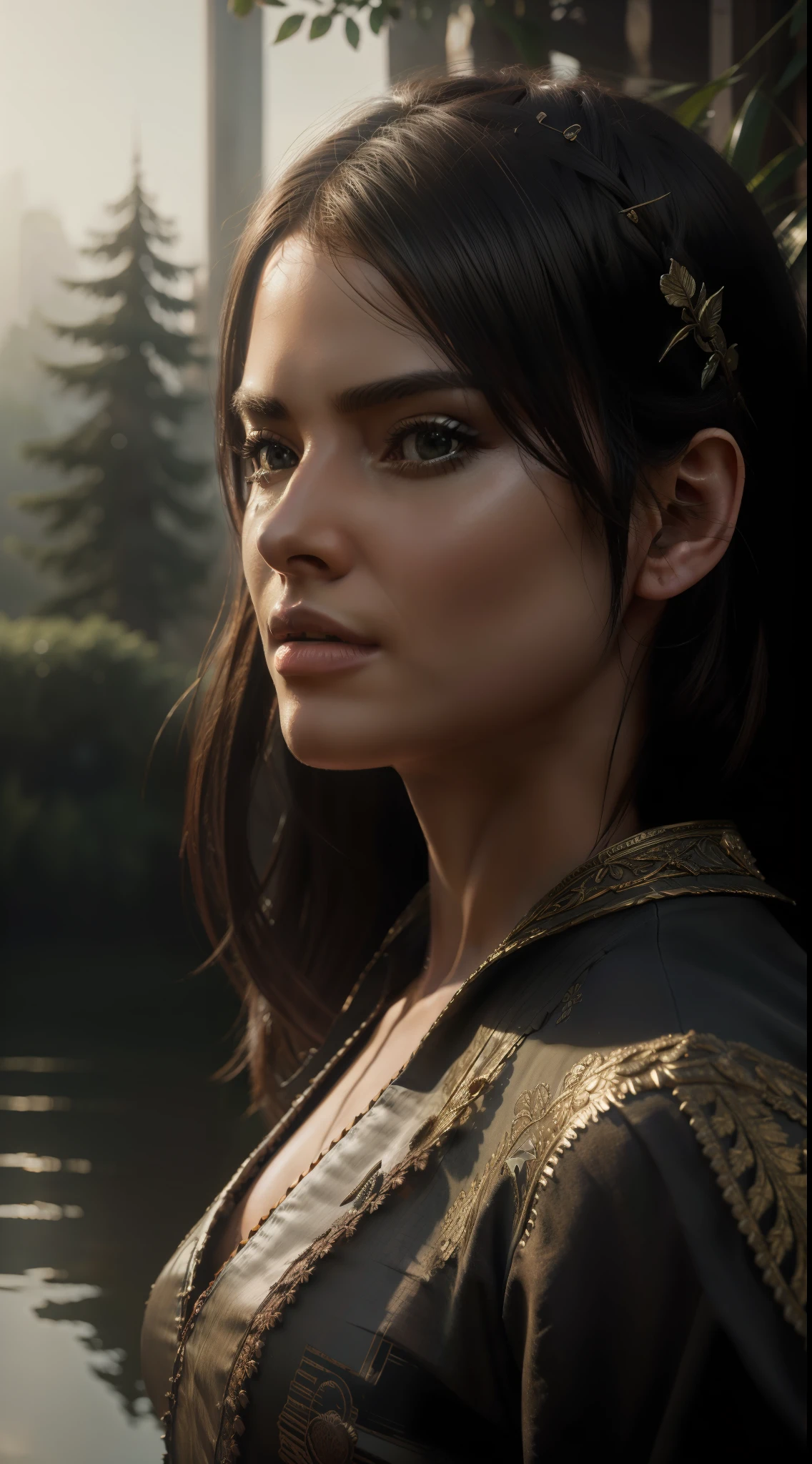 (beste-Qualit), (tmasterpiece), (Detailed:1.4), high quality, morning, dawn, conifers, fantasy, water reflections, intros, perfect composition, beautiful detailed, intricate, insanely detailed octane rendering trending on artstation , 32k fine art photography, photorealistic concept art, soft natural 3D cinematic perfect light, chiaroscuro, award winning photography, masterpiece, artstation trends, sharp focus, studio photo, intricate detail, high detail, Greg Rutkowski, hyper detail