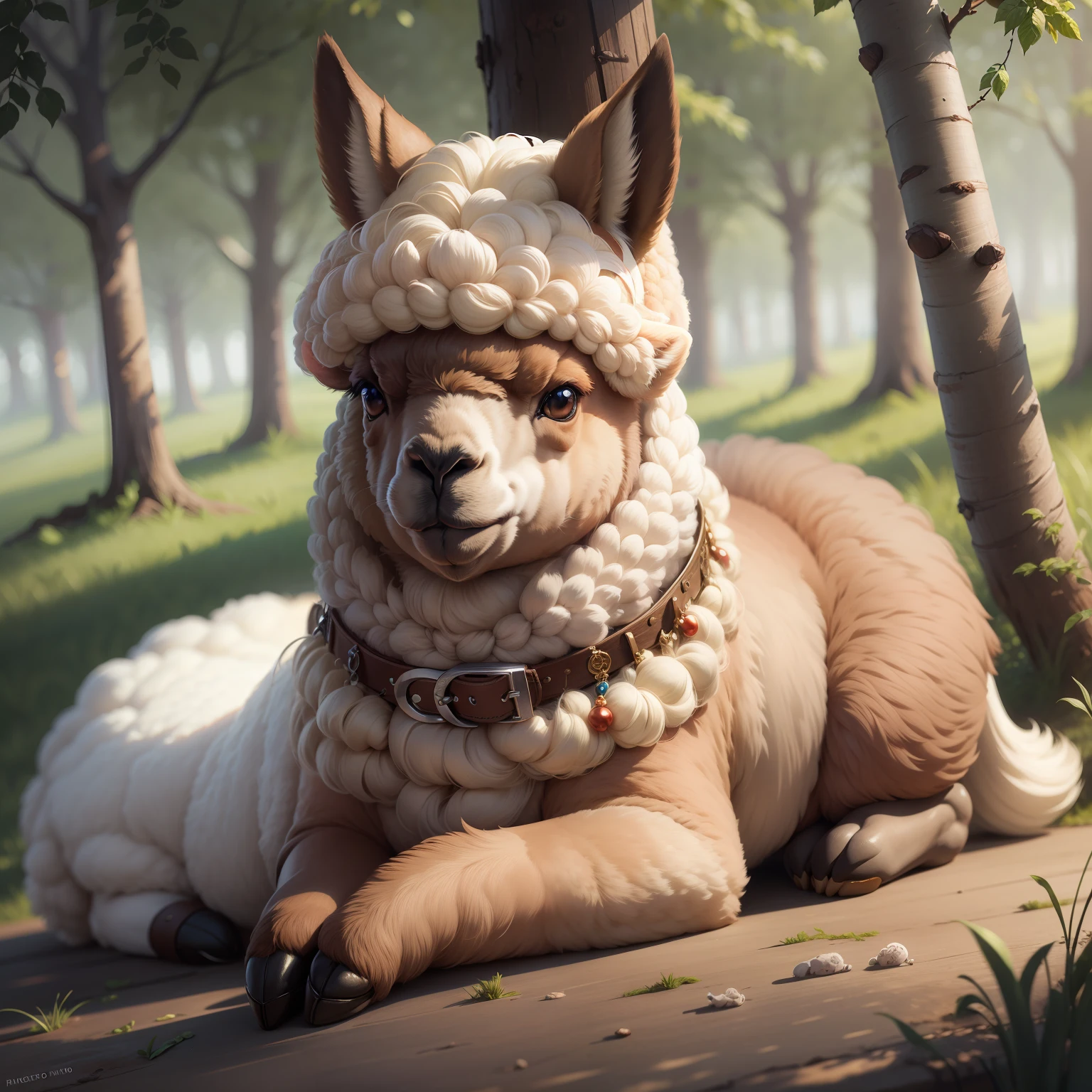 alpaca　kawaii　top-quality　​masterpiece　超A high resolution　Tiere　８Ｋ