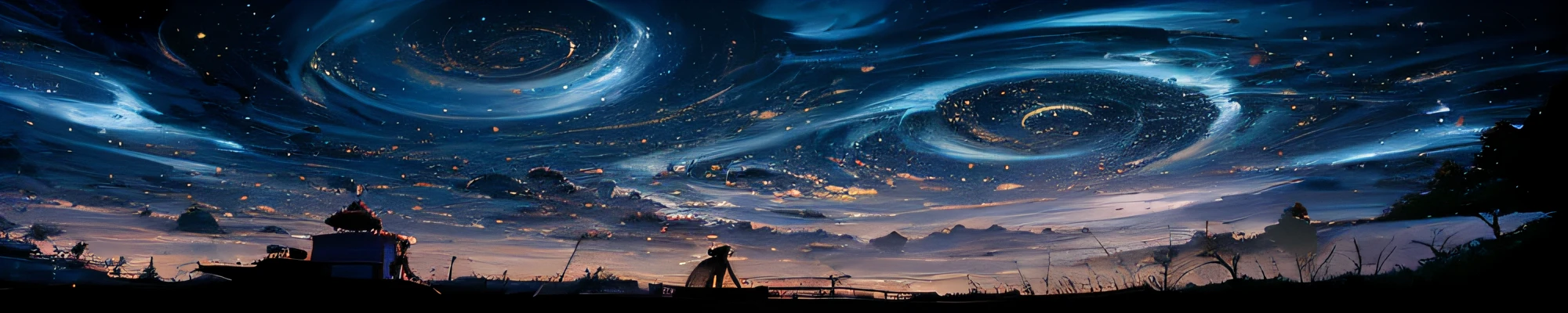 anime scene of a couple of people standing under a starr sky, 4k highly detailed digital art, beautiful art uhd 4 k, makoto shinkai cyril rolando, inspired by Cyril Rolando, anime art wallpaper 4k, anime art wallpaper 4 k, starry sky 8 k, cyril rolando and goro fujita