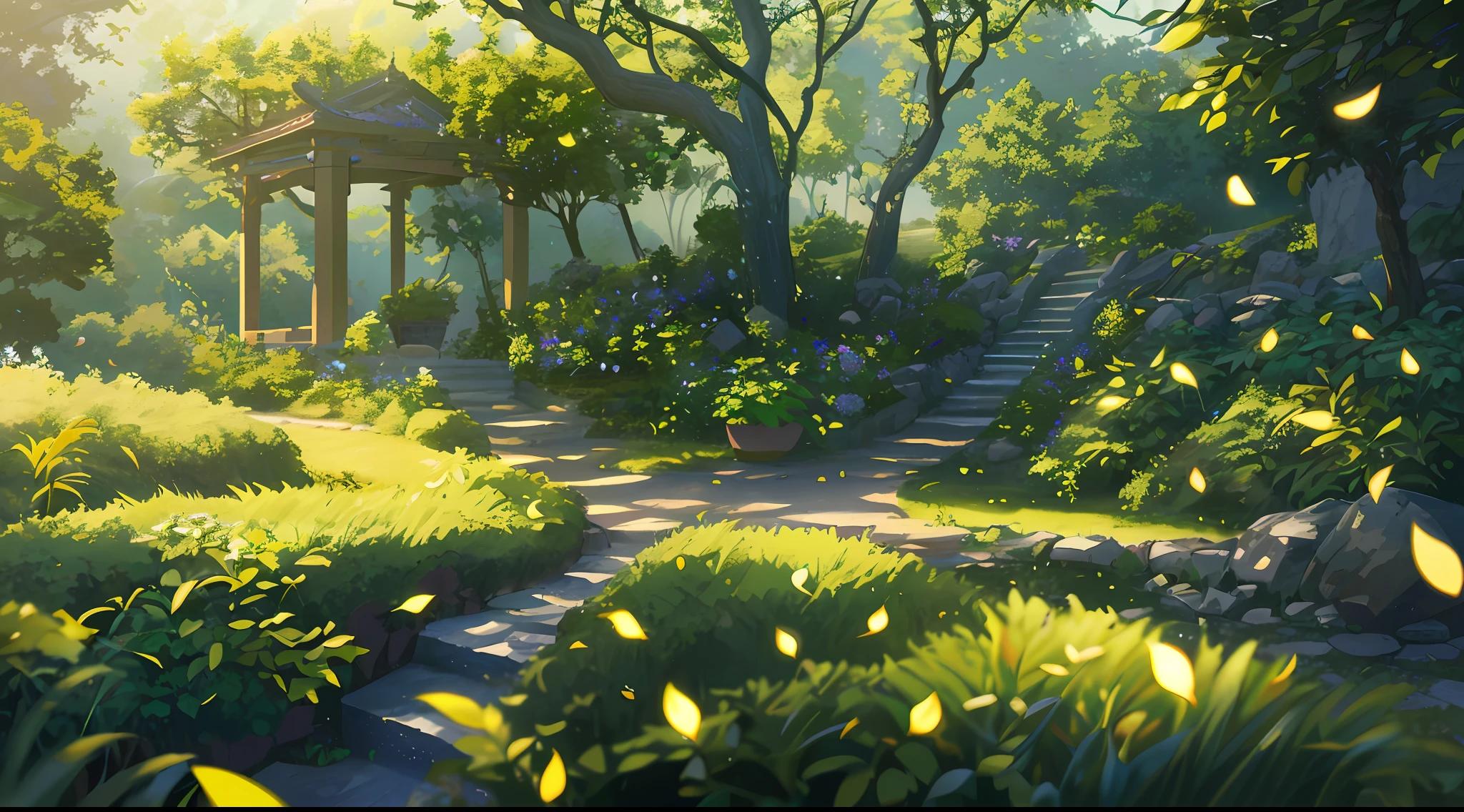 Masterpiece, best quality, (very detailed CG unity 8k wallpaper) (best quality), (best illustration), (best shadows) Nature's delicate leaves petals of various colors falling in the air light Tracking, super detailed --v6