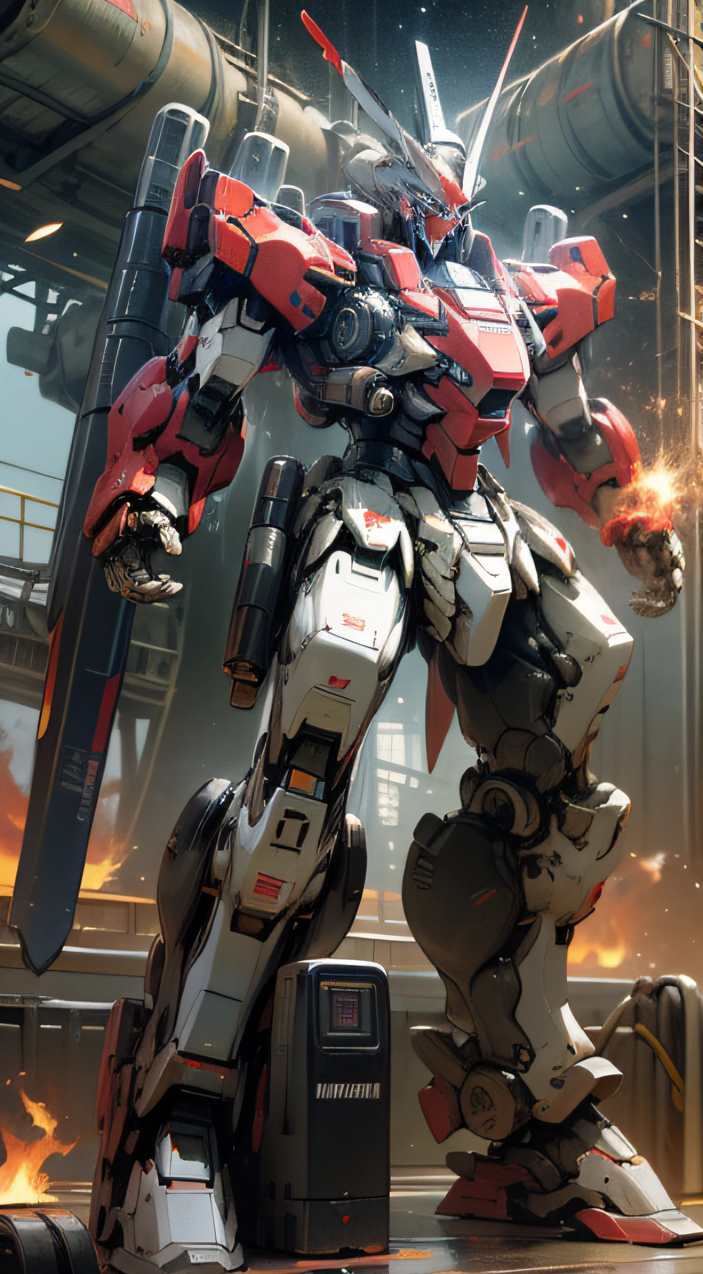 Surrealism, Ray Tracing, Photorealistic, UHD, High Detail, 32k, Best Quality, Textured Skin, Gundam Mecha, Flight, Funnel, Mecha Ship, Masterpiece, Best Quality, Mecha, Unmanned, (Full Body), (Black Mecha: 1.8), (Axisymmetric: 1.4), (HDR), (Movie Light: 1.1), White Eyes, Cool, Science Fiction, Fire, Universe, oversized shield, mecha man overlooking the background of the earth, with laser cannon beams, wars, conflicts, weapons in hand (has a huge weapon: 1.5),