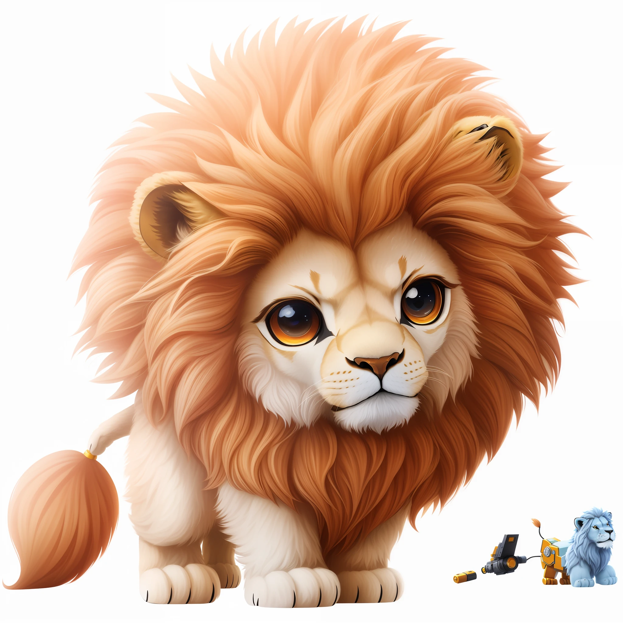 cartoon lion , cute lion, aslan the lion, lion, adorable digital painting, lion body, cute digital art, cute detailed digital art, robot lion, with the mane of a lion, 2 d full body lion, lion icon, lions, lion mane, cute animal, lion head, by Elaine Hamilton, fluffy mane