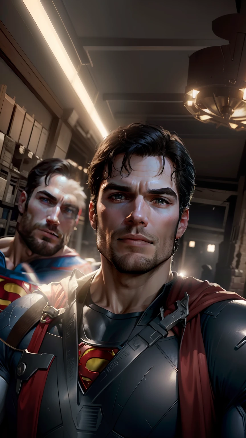 Photo of Henry cavill is superman , superhero, upper body,cinematic, movie, grain movie (2023s)1boy, building destroyed , realistic , (8k, RAW photo, best quality, masterpiece:1.2), (realistic, photo-realistic:1.33), best quality, detailed eyes blue, cute,natural lighting, depth of field, film grain, wrinkled skin, sharp