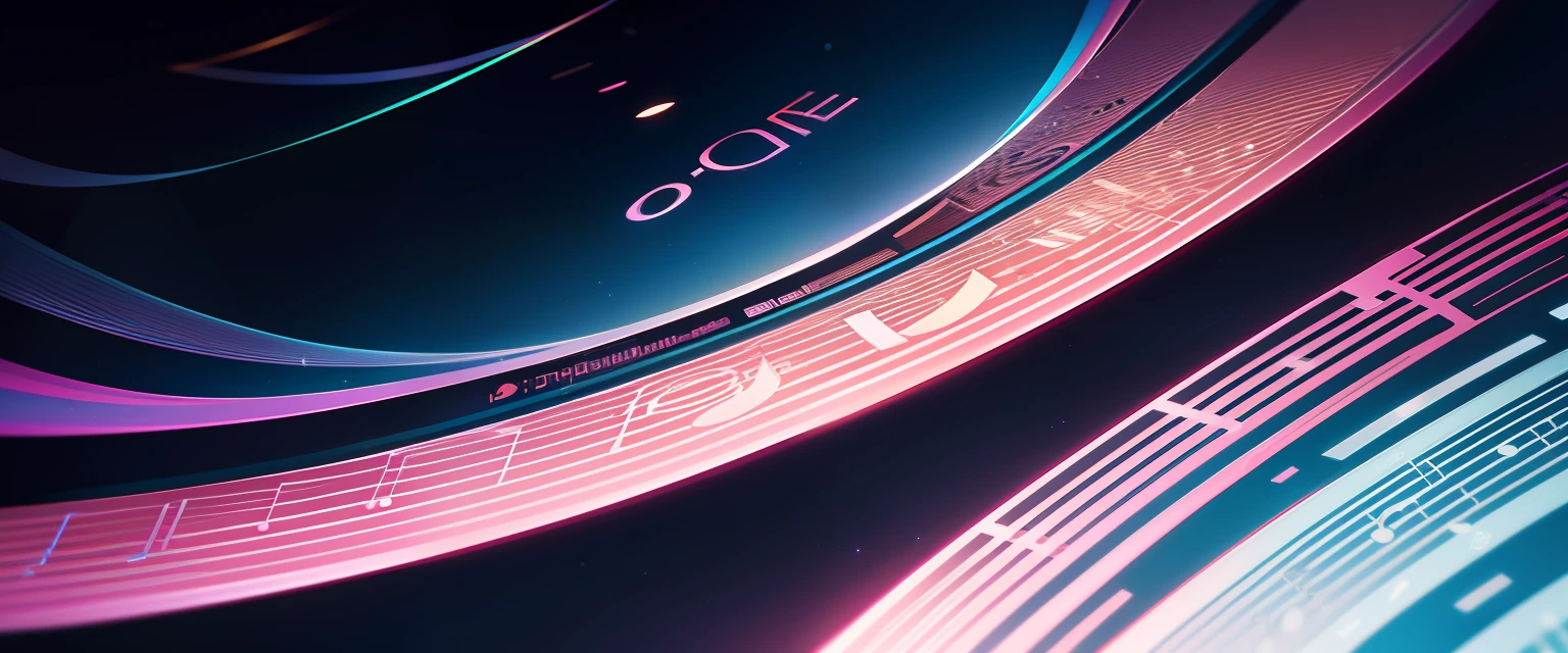 Digital art inspired by Otto Ping，Digital art that doesn't splash，iridescent texture，music，musical note，Macro upward view metal，abstract high quality，amoled wallpaper，Color，shiny colorful，High quality pictures with 4K vertical wallpapers。