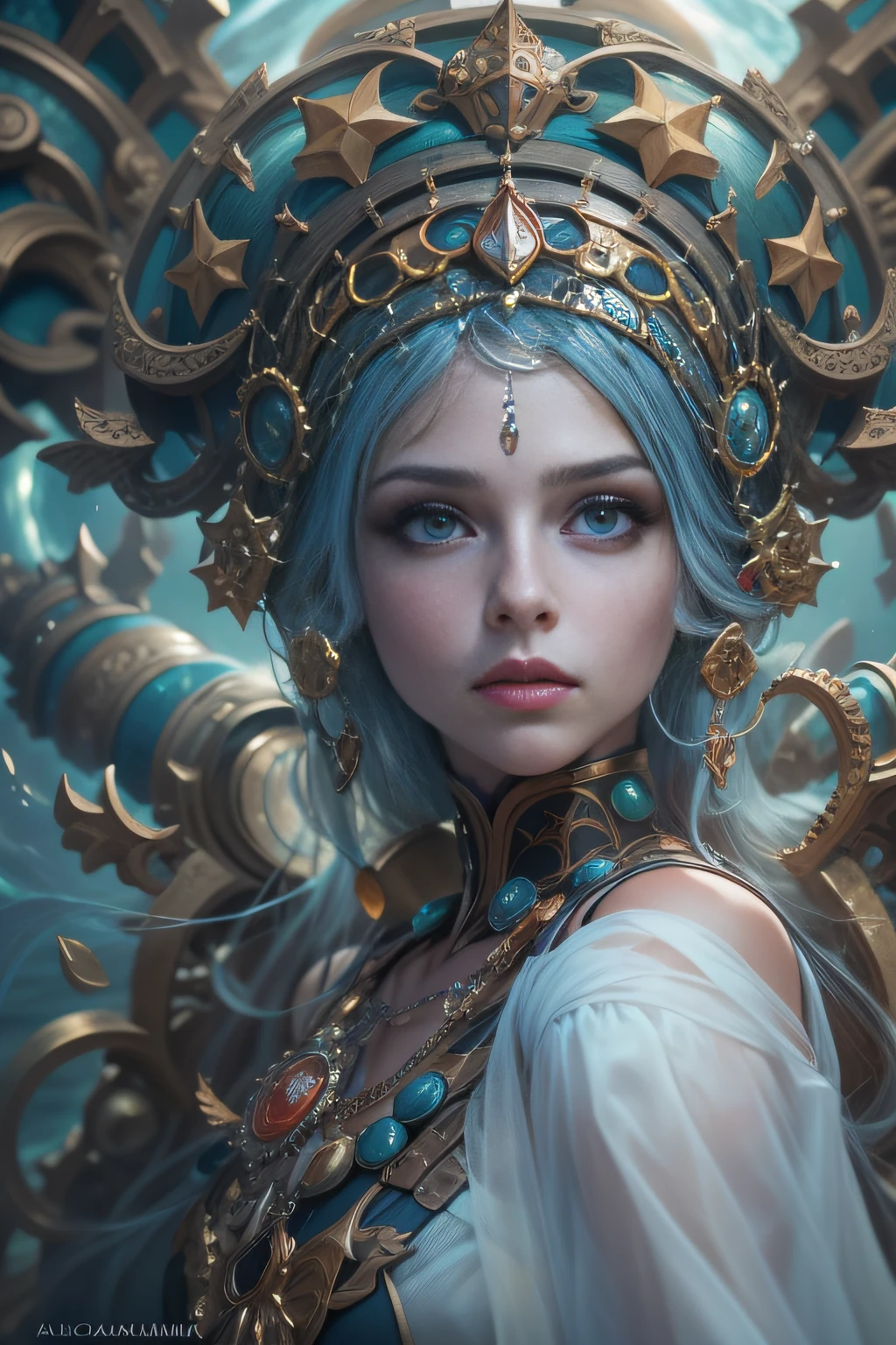 Absolutely stunning photos of a masterpiece of a gothic princess in a modern premium nightclub, Top quality, Best quality, offcial art, Beautiful and aesthetic:1.2 , 16K resolution, Amazingly detailed, Photorealistic, Enchanting art, ((Gravitational lensing)) ((Richness of knowledge)) ((Brain muscles)), ((Age of Aquarius)) Complex matrix free background, Close-up, ultra - detailed, trending on artstationh, Sharp focus, studio photo, Intricate details, Highly detailed, by Greg Rutkowski, Close-up, trending on artstationh, Sharp focus, studio photo, Intricate details, Highly detailed, by Greg Rutkowski, Complex and extremely realistic skin textures, Young Vera, Love magic, Profesional photogarpher, Crossing a deformed ocean，I will lie here with you，Stay in paradise. Caucasians, She is from Northern Europe, white pale skin, Blue eyes, She wears intricate mechanical artifacts.