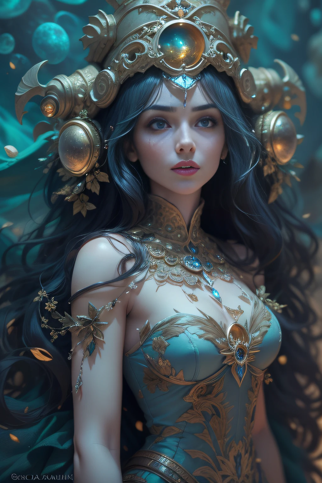 Absolutely stunning photos of a masterpiece of a gothic princess in a modern premium nightclub, Top quality, Best quality, offcial art, Beautiful and aesthetic:1.2 , 16K resolution, Amazingly detailed, Photorealistic, Enchanting art, ((Gravitational lensing)) ((Richness of knowledge)) ((Brain muscles)), ((Age of Aquarius)) Complex matrix free background, Close-up, ultra - detailed, trending on artstationh, Sharp focus, studio photo, Intricate details, Highly detailed, by Greg Rutkowski, Close-up, trending on artstationh, Sharp focus, studio photo, Intricate details, Highly detailed, by Greg Rutkowski, Complex and extremely realistic skin textures, Young Vera, Love magic, Profesional photogarpher, Crossing a deformed ocean，I will lie here with you，Stay in paradise. Caucasians, She is from Northern Europe, white pale skin, Blue eyes, She wears intricate mechanical artifacts.