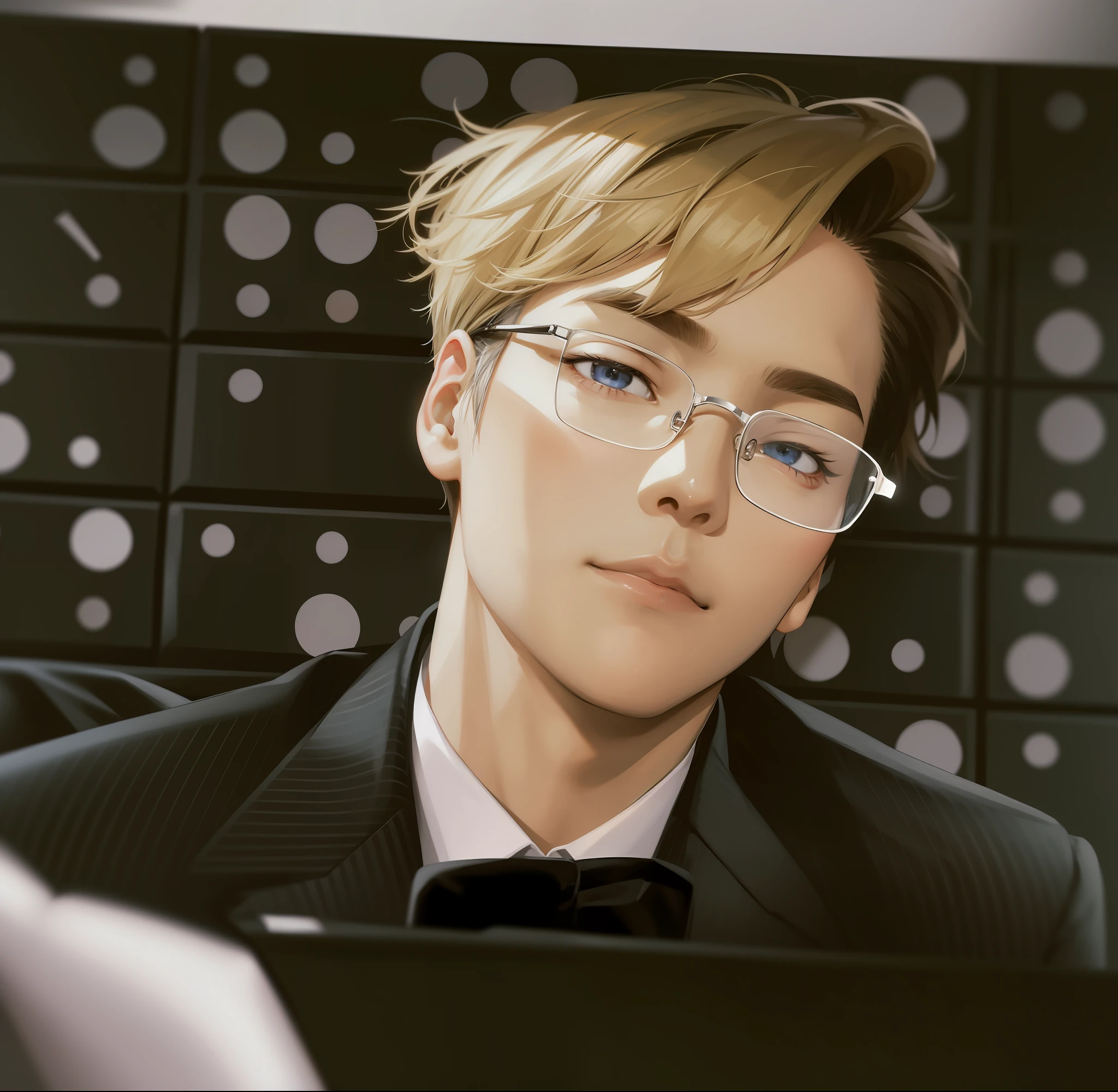 Business suit,Tall males,eye glass,年轻,Overbearing,quadratic element,4K clarity,highest quality
