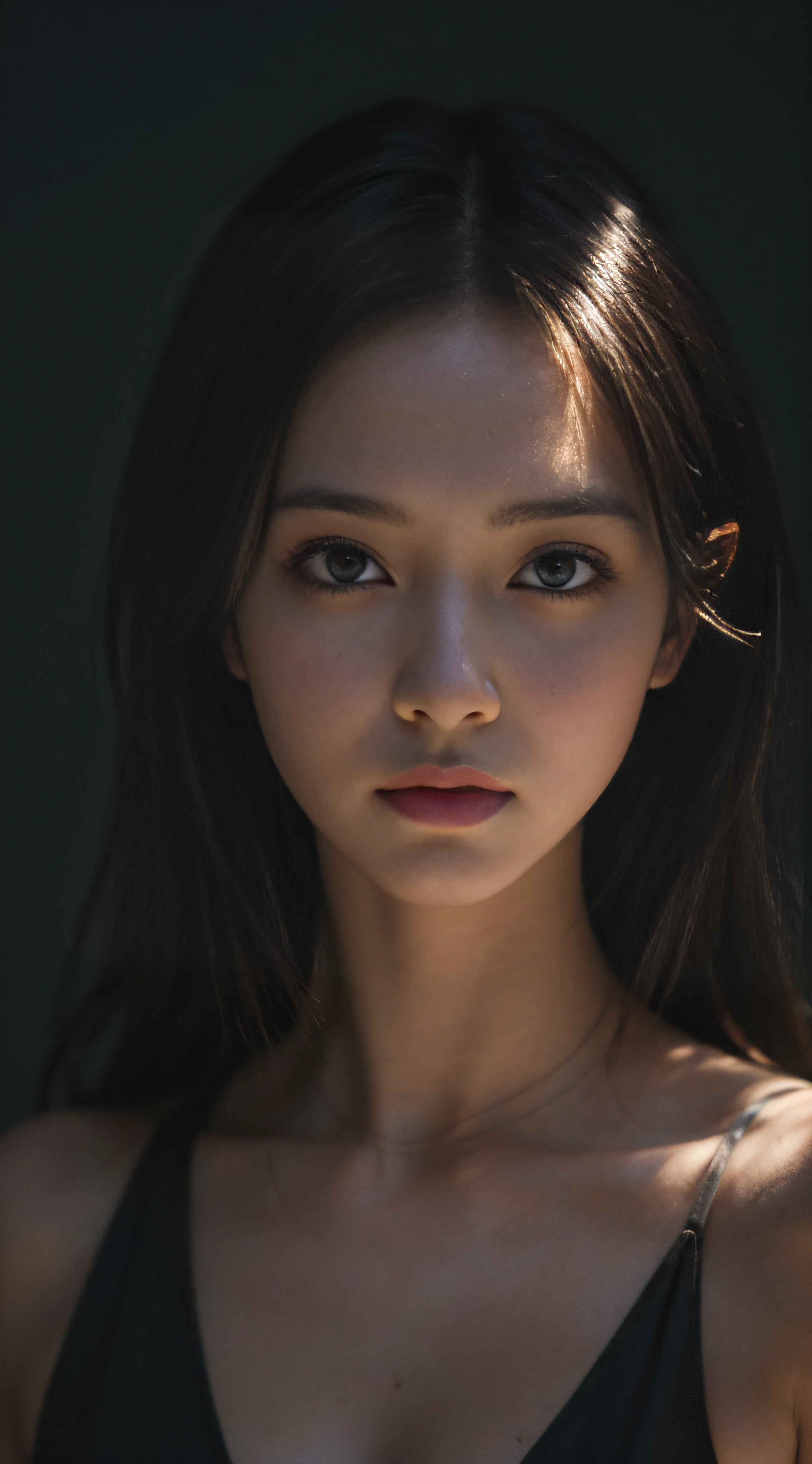 Best quality, masterpiece, ultra high res, (photorealistic:1.4), raw photo, 1girl, in the dark, deep shadow, low key, cold light