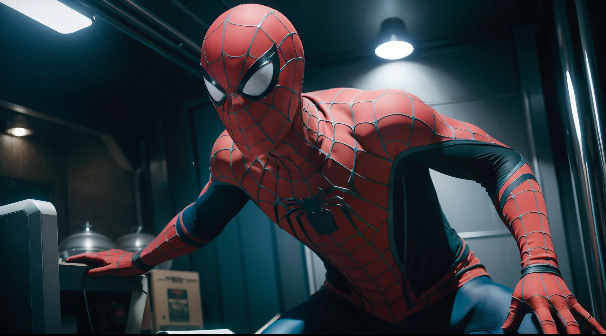 create the 4k spider-man, detailed cinematic,