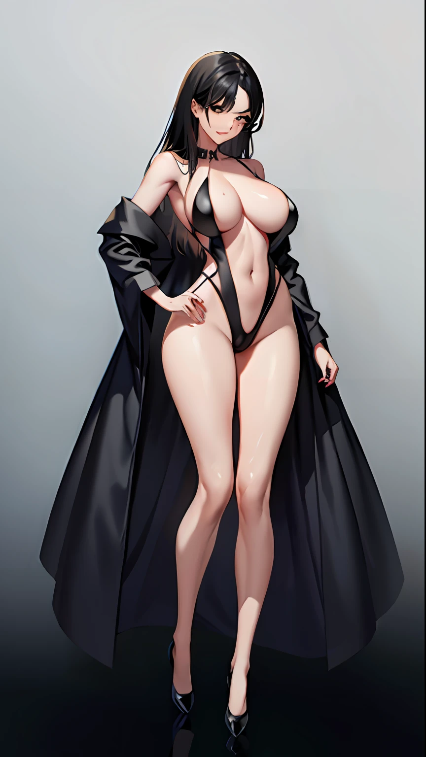 Ultra-high sharpness,8k wallpaper,A body use role-play as defined in detail by an ancient witch mentor,full body detailing,Face details,mediuml breasts,Illustration art,Whole body movement,Sexy woman in black,Soprano Woman,Very cool facial expression,Gorgeous background,Great erotic art,painting art,Sexy art,Detailed body part details,long leges,Inspired by J.c.Ryan Decker,Epic European and American illustrations,Tall,The whole body is evenly sexy