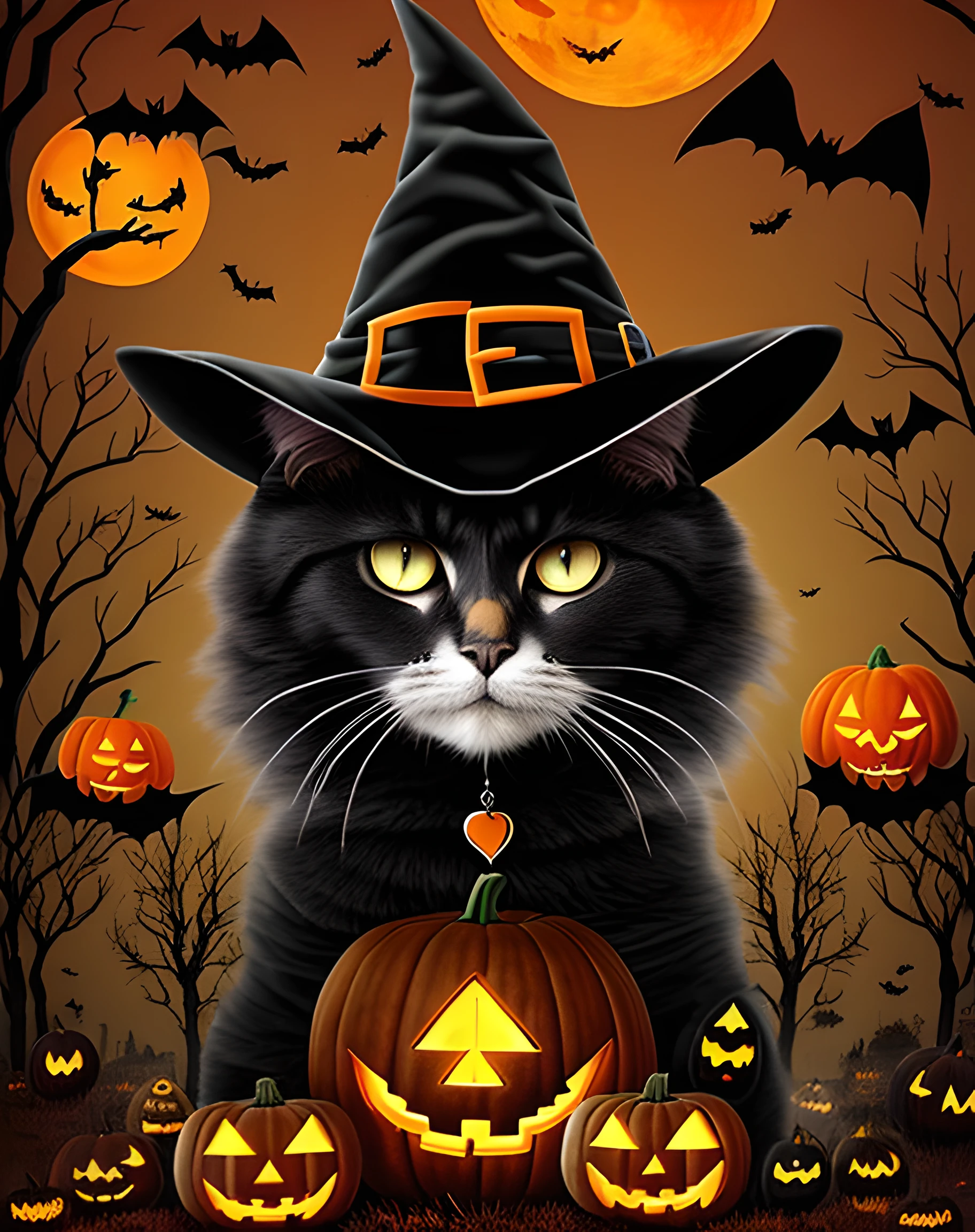 Halloween themed photos, cat witch, halloween art style, halloween theme, dead tree,borgar,in a halloween style, halloween celebration, halloween atmosphere, scarry but bewitching, Cats! are around, Witches, Witch clothes, photoshop collage, spooky halloween theme, 2 5 6 x 2 5 6