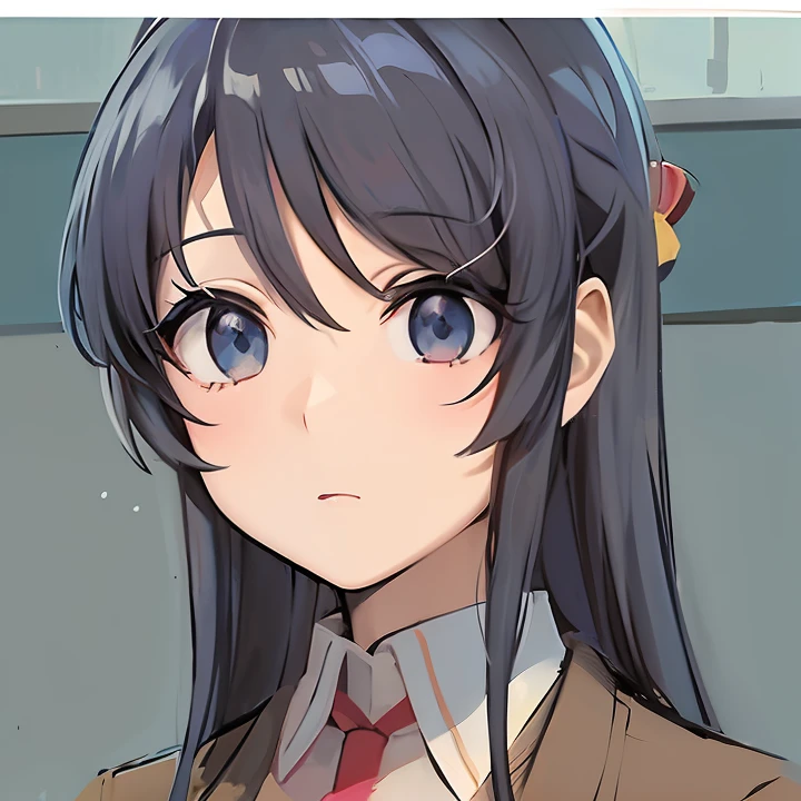 Anime girl with long black hair and blue eyes in a brown jacket, rei hiroe, as an anime character, nagatoro, gapmoe yandere, iwakura lain, close up iwakura lain, anime moe art style, shiori teshirogi, female anime character, yuyushiki, Shouko Nishimiya, anime best girl