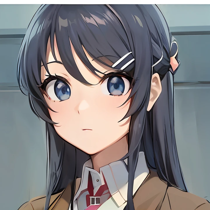 Anime girl with long black hair and blue eyes in a brown jacket, rei hiroe, as an anime character, nagatoro, gapmoe yandere, iwakura lain, close up iwakura lain, anime moe art style, shiori teshirogi, female anime character, yuyushiki, Shouko Nishimiya, anime best girl
