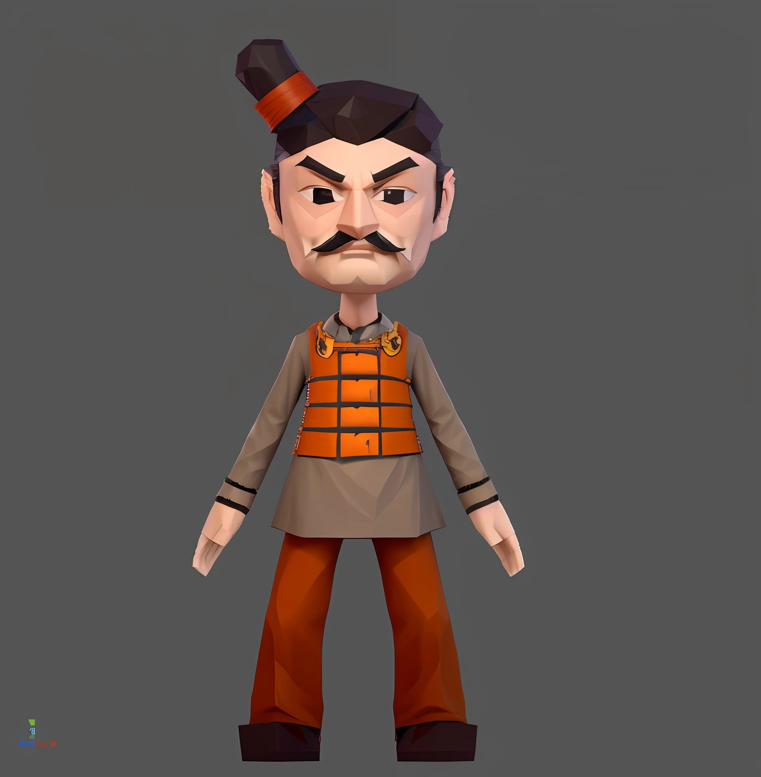 Close-up of cartoon character with beard and top hat, stylized character, highly detailed character, Game character, low poly character, 3d character, 3 d character, 3 d render stylized, videogame character, inspired by Dong Yuan, 3 d character concept, Game character design, Stylized 3 D, 3D model of a Japanese mascot
