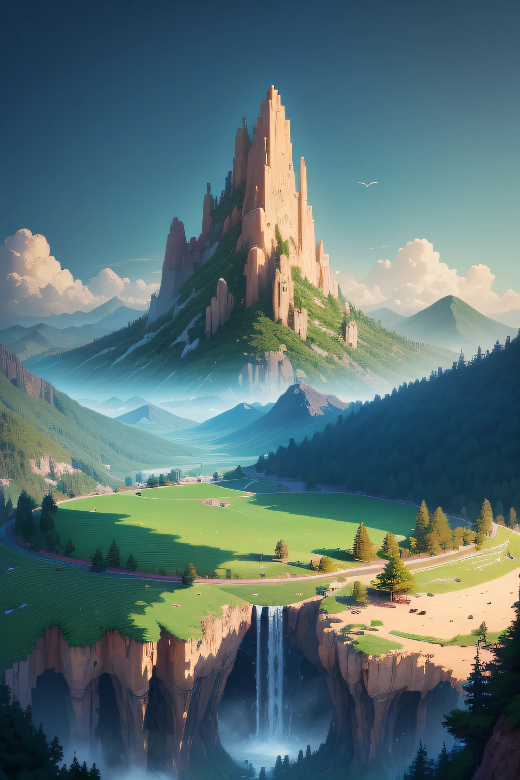 Create a breathtaking pixel art landscape that showcases the beauty of nature and the environment. The landscape should be vast and diverse, featuring rolling hills, towering mountains, serene lakes, lush forests, or any other natural elements you desire. Use vibrant colors and intricate pixel patterns to capture the details of each element in the landscape. Pay attention to lighting and shading to create depth and realism. Ensure that every pixel is meticulously placed to create a visually stunning and immersive pixel art landscape.