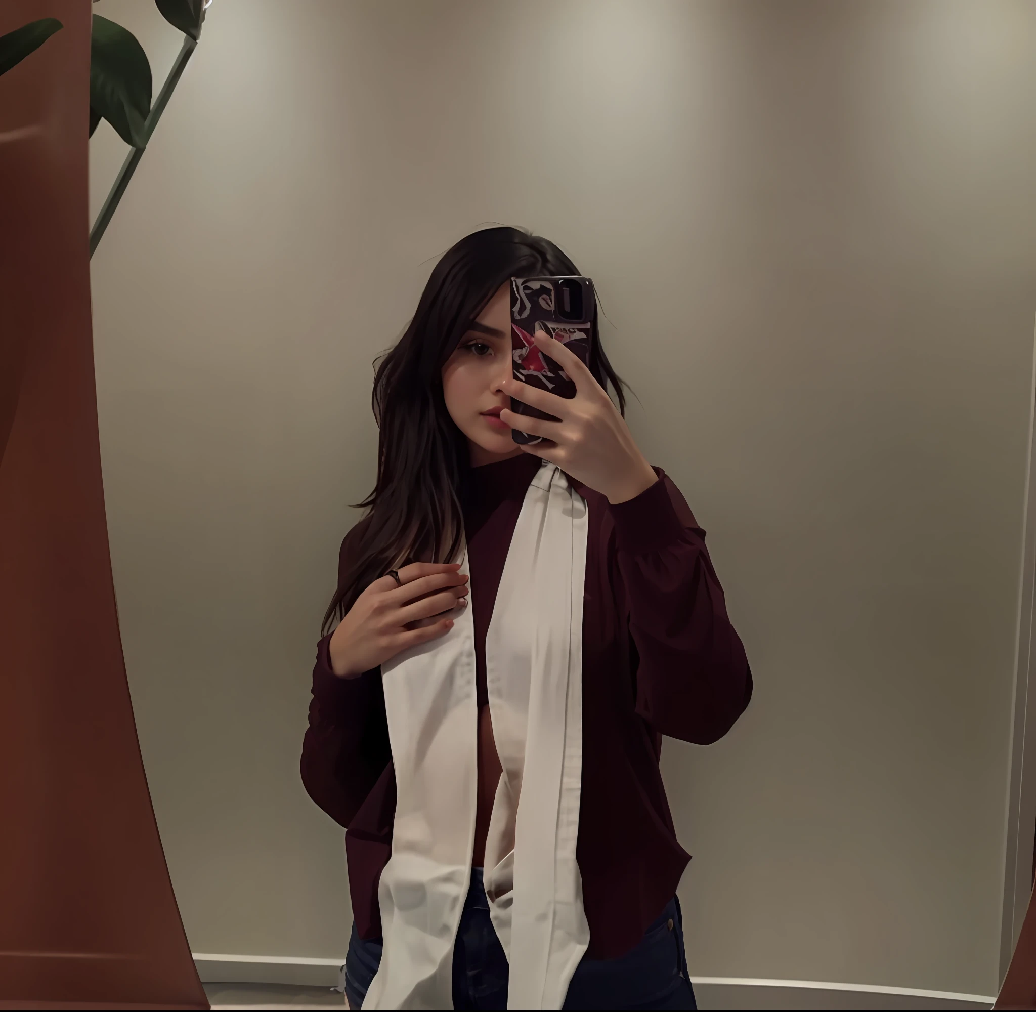 araffed girl taking a selfie in a mirror with a camera, wearing a cute top, wearing a sexy cropped top, wearing black crop top, croptop, wearing a cropped tops, crop top, wearing a crop top, 23 years old, wearing a cropped top, dressed in a top and shorts, bralette, candid photo, cute top, hazy selfie, low quality filter,