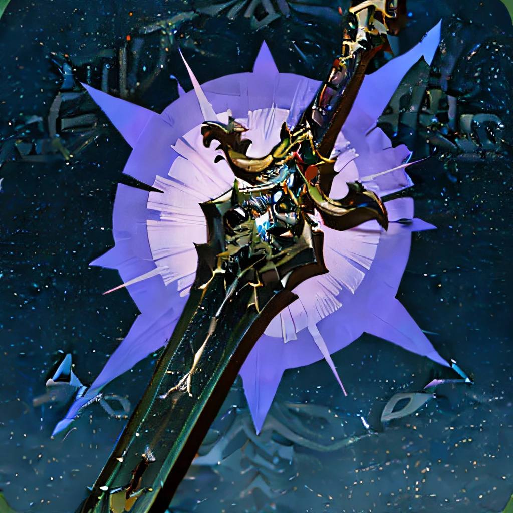 The artifact sword in the fantasy world，Only the sword is shown，No characters