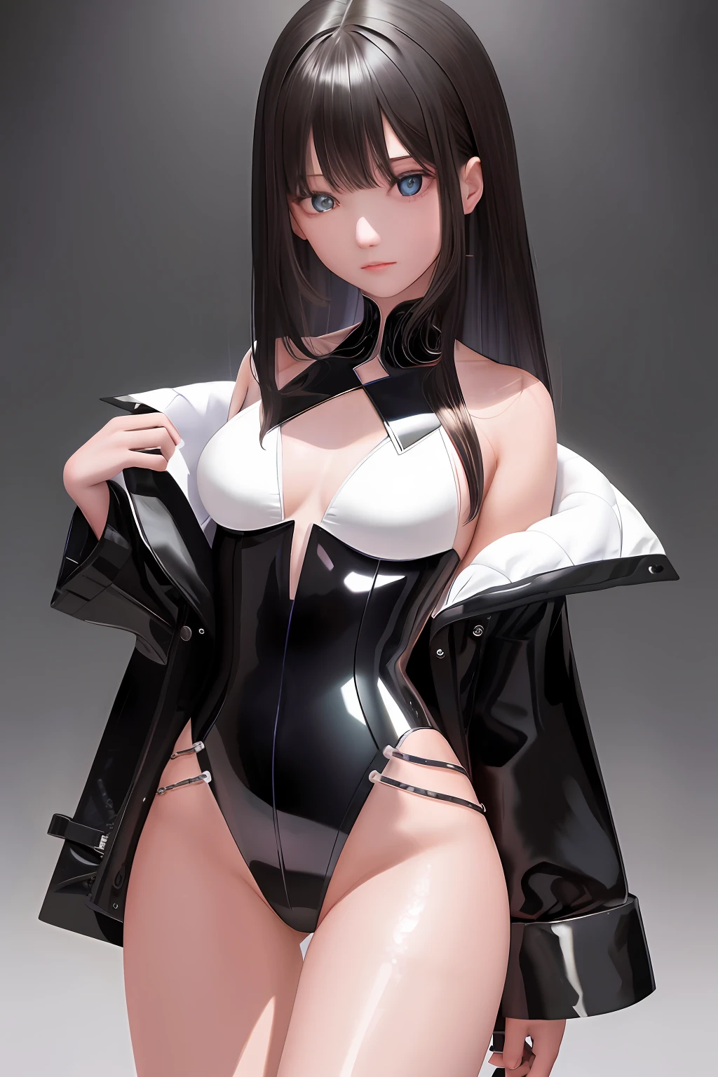 1girll, 独奏, Beth,nakeness, tmasterpiece, Best quality at best, realisticlying, ultra - detailed, (shiny skins, perspired:1.4), absurderes, looking at viewert, with short black hair, with brown eye,slenderness,Dynamic light and shadow,A high resolution,Sharp focus,depth of fields,The eyes are delicate,Sharp pupils,pupil realistic,(Chest 10.0),(Thigh thick:1.0),exteriors,Skysky