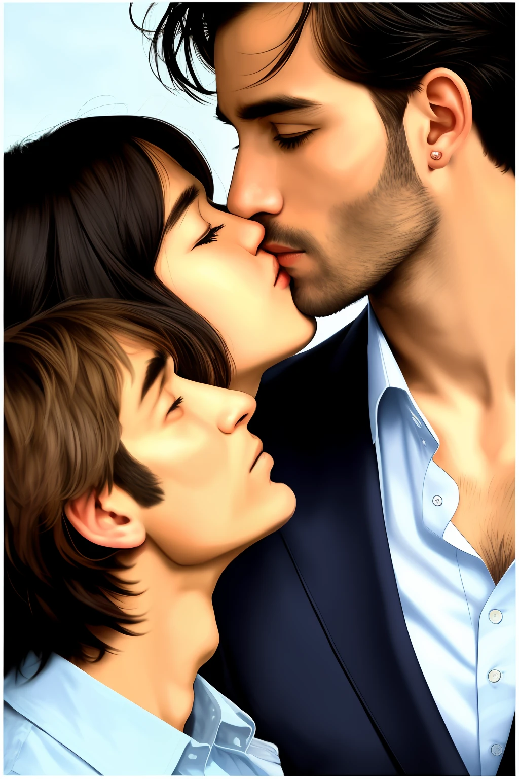 Men kissing