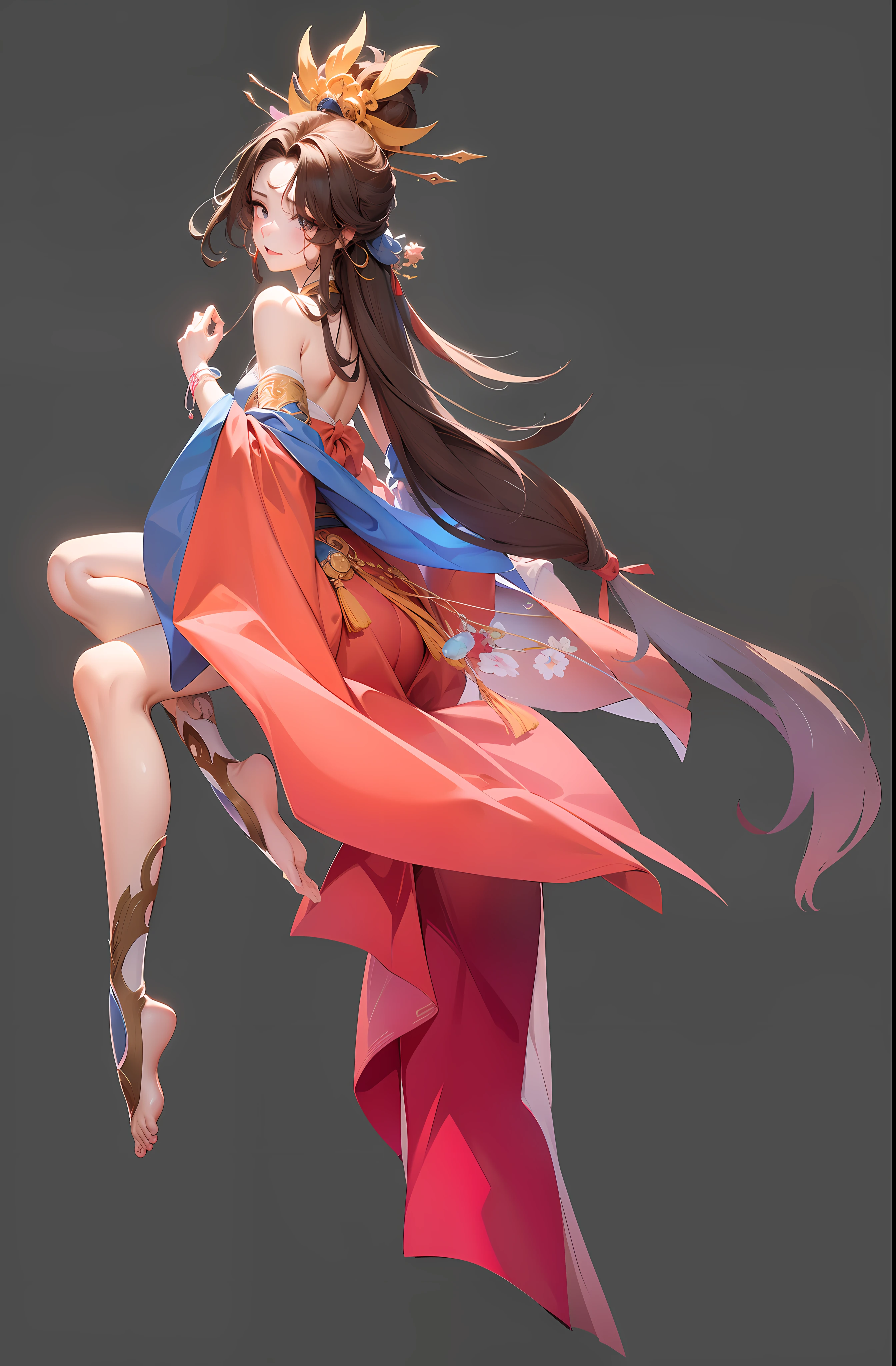 Beautiful female,A coquettish expression,pretty face,High-precision polygons,Two-dimensional beauty,Big Joe,Long flowing yellow hair, Romance of the Three Kingdoms, Ancient Chinese clothing, wind blown, Flowing hair,Facing the lens, Charming eyes, long whitr hair, Gradient hair, Yellow hair, long whitr hair, Solitude, Ray traching, reflective light, depth of fields, closeup cleavage, Close-up Shot Shot, tmasterpiece,,fov,F1.8,tmasterpiece, best qualtiy, high detal, Ultra high quality,Hyper-detailing,Perfect drawing,CG,3D,8K,illustratio,high qulity, ccurate, ctextured skin, hyper HD,A fairy with an artifact in her hand。Her skirt shimmered with an indescribable mystery。。She is tall,curvy build,with a gentle smile on his face,But there is a sense of mystery and nobility。
Her eyes were deep and full of wisdom,It seems to store all the wisdom in the world。Her voice is soft and infectious,It's like there's a magic,It resonated strongly with those who heard her words。。
Her aura is powerful and mysterious,It was as if there were countless mysterious spells shrouding everyone。。。Her appearance brought everyone to a standstill,Don't dare to act rashly。The breath emanating from her is unforgettable,It was as if it was deeply rooted in my heart in an instant。
Her presence evokes a sense of mystery and admiration,It was as if she possessed a mysterious power and extraordinary wisdom unlike any other。。Everyone couldn't resist her attraction,Involuntarily willing to be led forward by her。Her presence makes it feel like the meaning of life is being redefined。