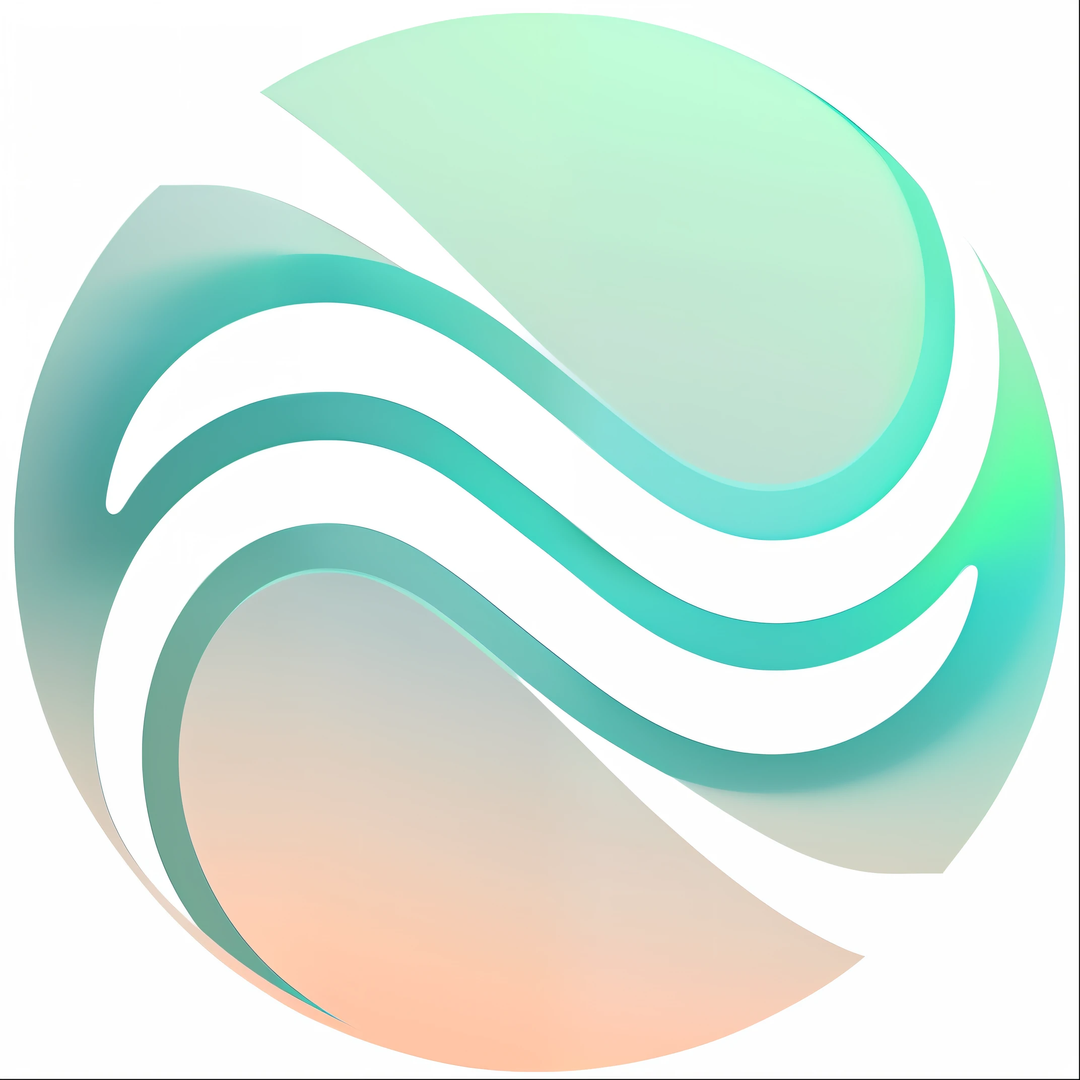 a white and green circular logo with a wave in the middle, circular logo, round logo, rounded logo, profile image, logo without text, earthwave, watercore, pastelwave, venus planet symbol, vapourwave, clean logo, ripple, syntwave, hyperwave vibes, single logo, profile picture, teal energy, modern logo