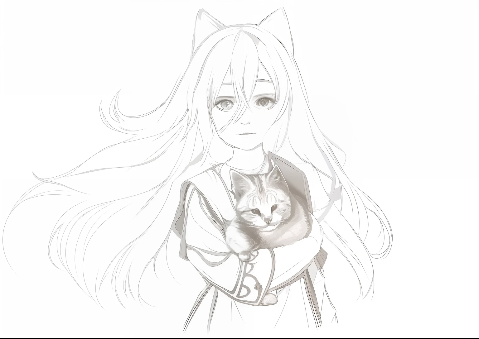Girl holding cat