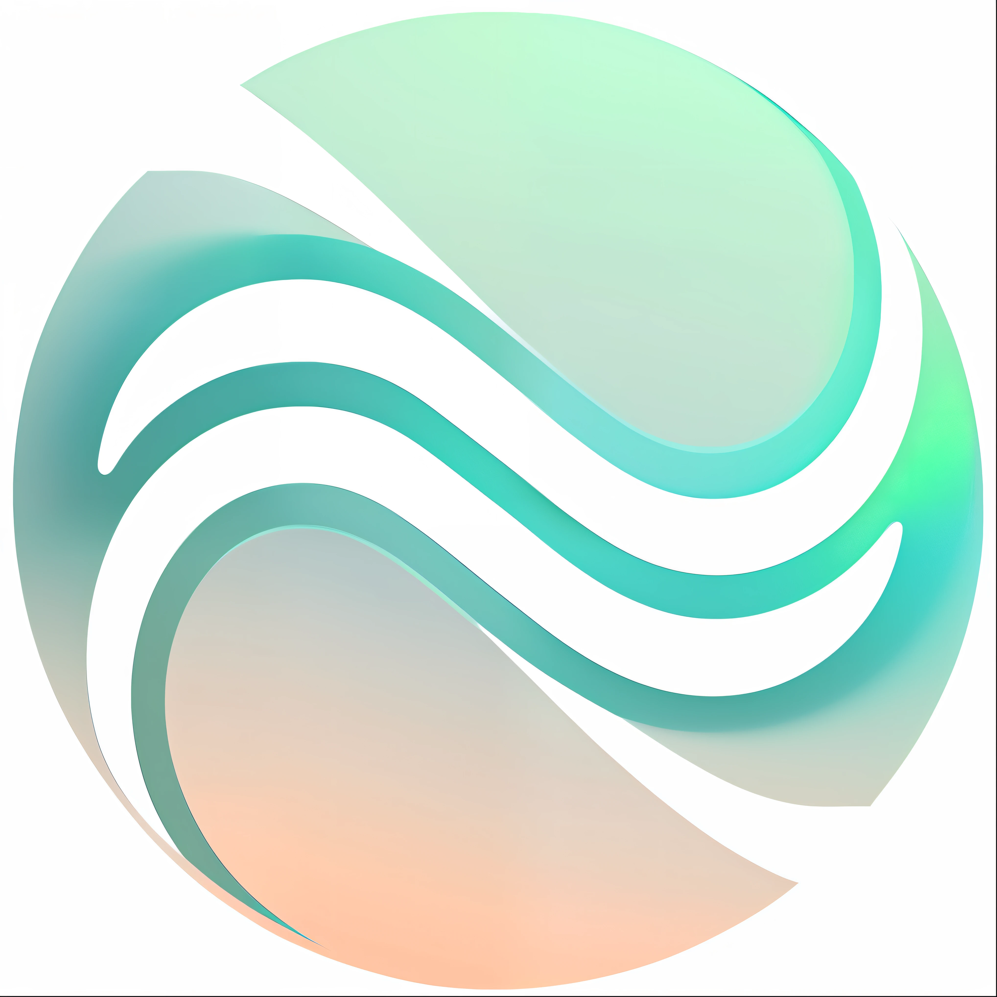 a white and green circular logo with a wave in the middle, circular logo, round logo, rounded logo, profile image, logo without text, earthwave, watercore, pastelwave, venus planet symbol, vapourwave, clean logo, ripple, syntwave, hyperwave vibes, single logo, profile picture, teal energy, modern logo