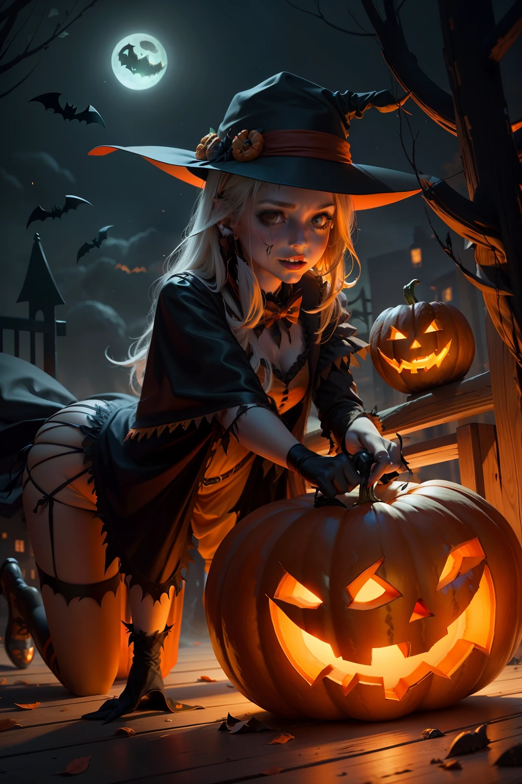 Generate the literal Halloween,Halloween-themed elements