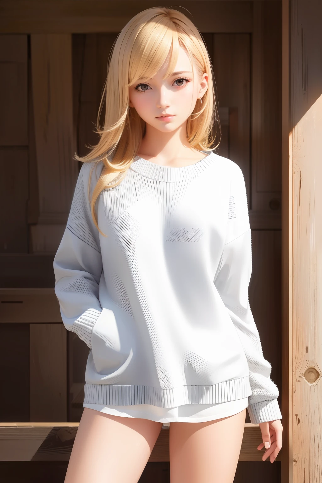 (Best Quality, masutepiece:1.1), (Realistic:1.4), 1girl in, Cowboy Shot, Sweaters