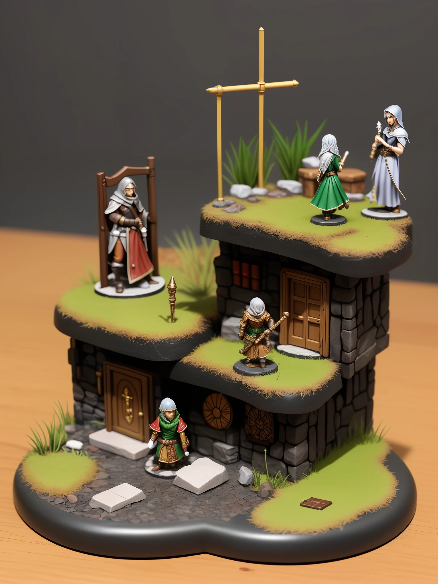 Ttrpg miniature on base of elf with clear background