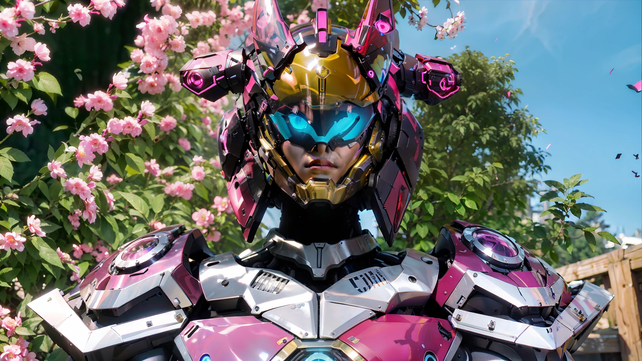 Realiy,photorealestic,Machinary,mechs,Technologie,musculous,glowing light eyes,Burly body,style of photography,Real scenery(Metallic texture 1.8)(Excess detail 2)(High resolution1.6)(4K clarity1.9)(Carbon fiber 1.5)(Metal reflection 1.5),Neon lights,obi strip(1:1),The lower half of a woman's face