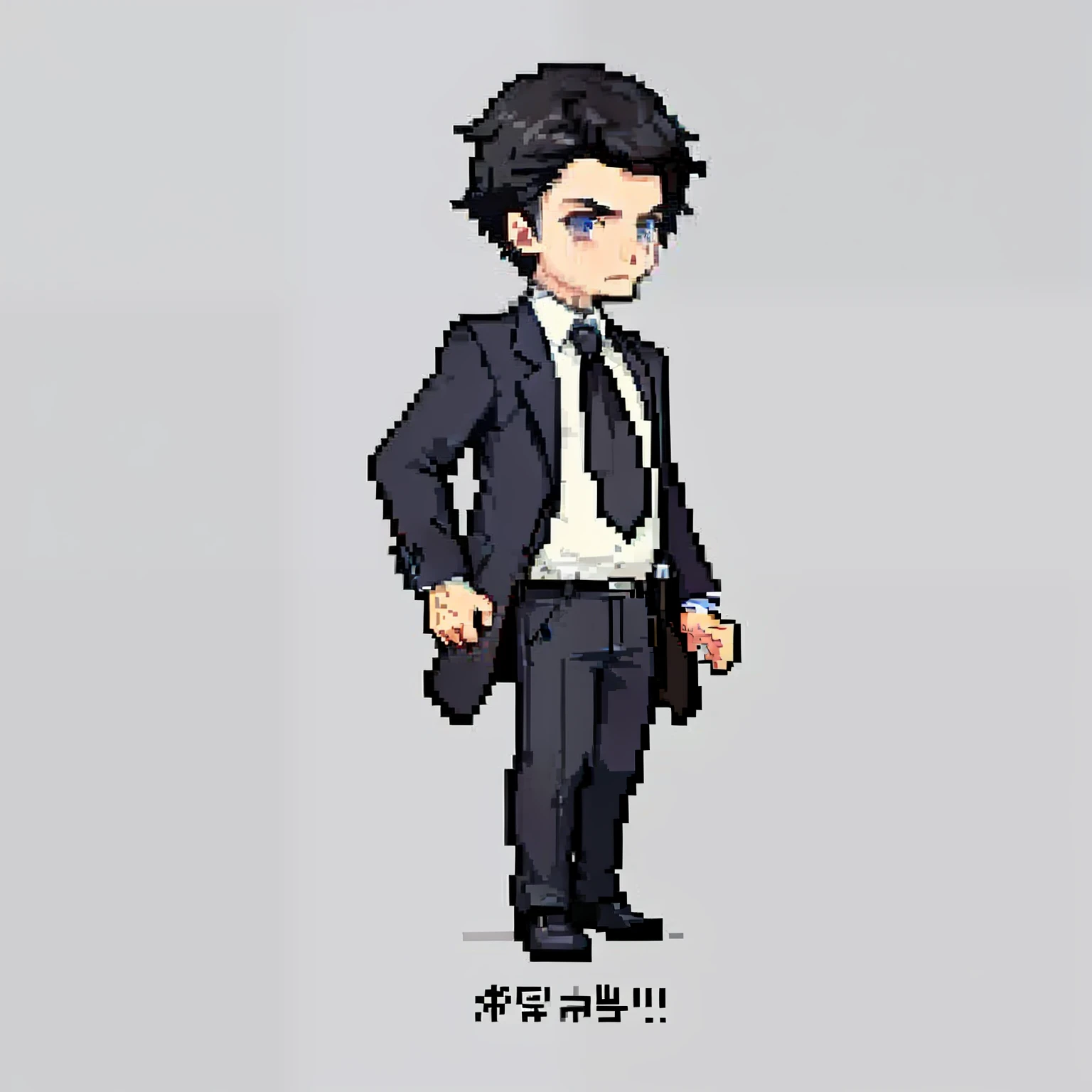 A cold boy,In black suit,white necktie,Brunette inches,The expression is deep,Handsome。(styled、Theme optimization)