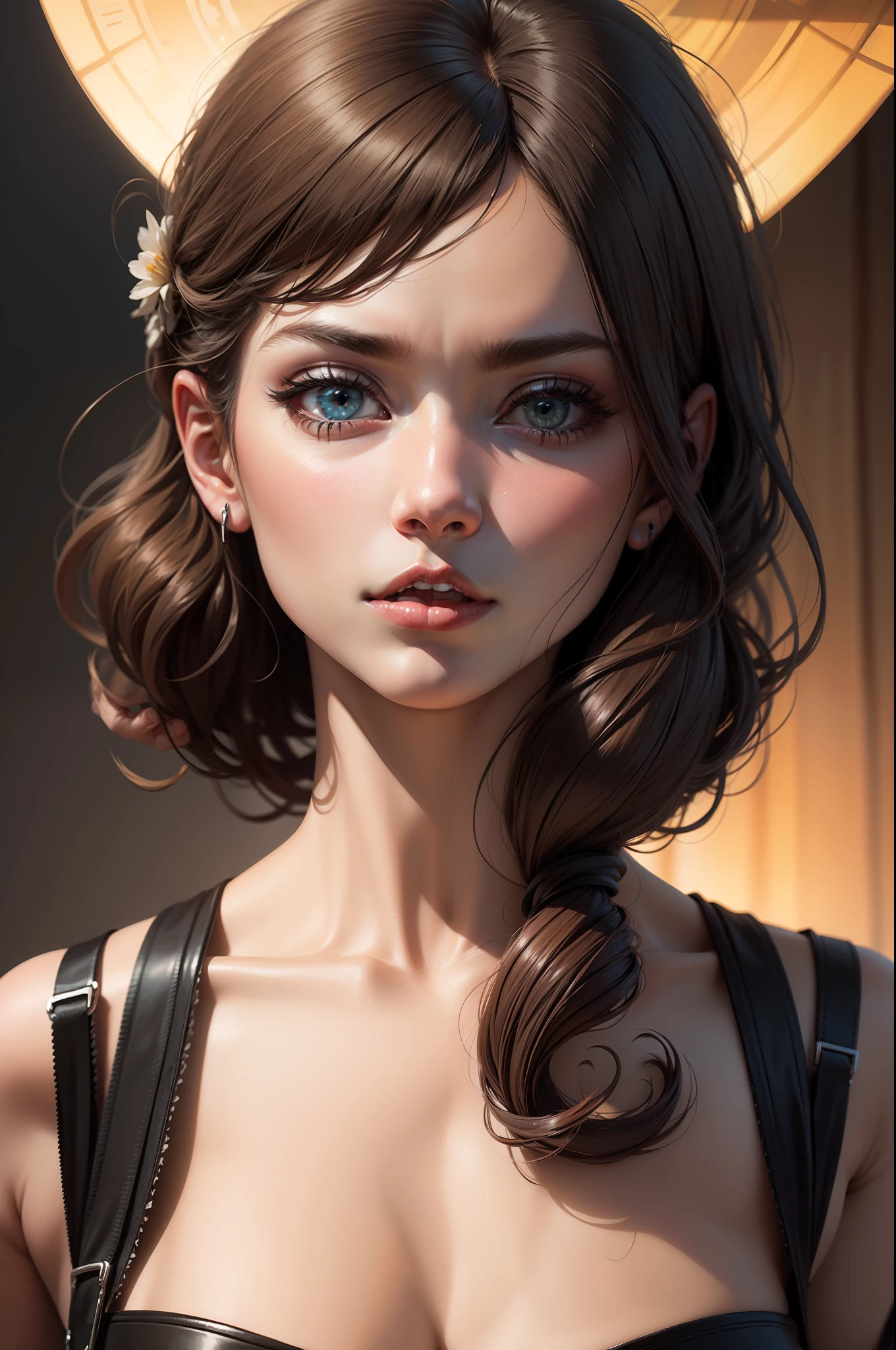 a brond hair, Surrealism, 8k, super detail
