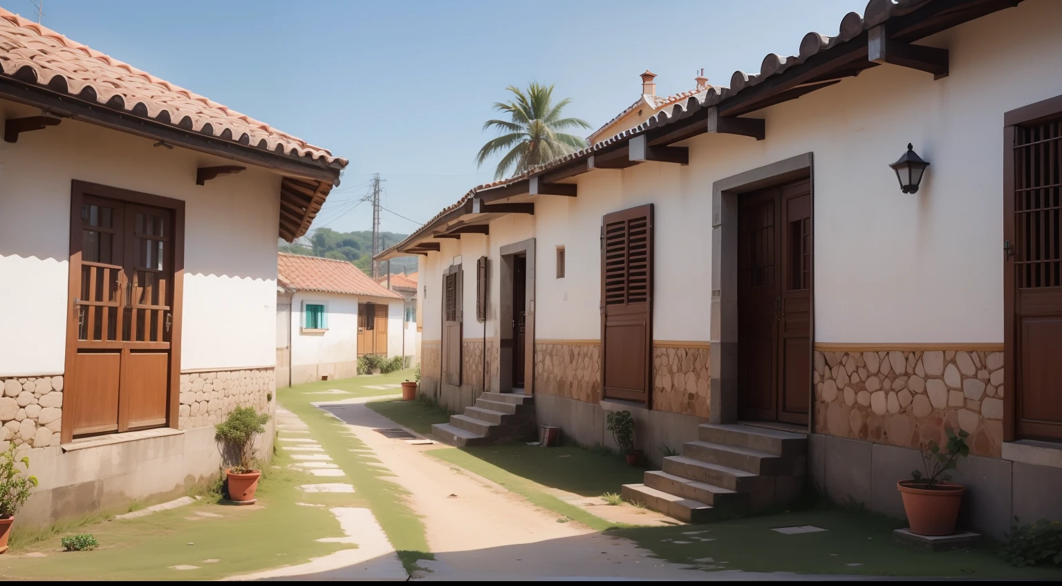 pequena villa velha com casas pobres