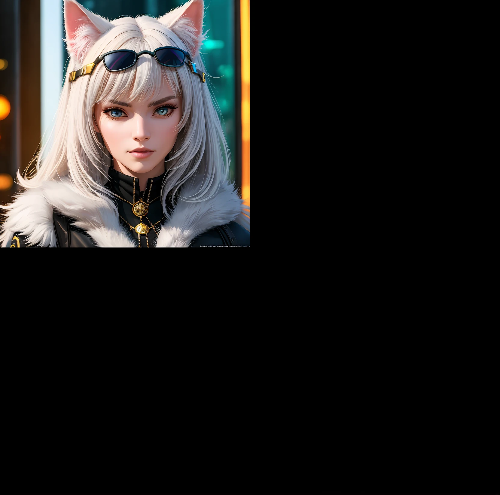 furry, white fur, ultra cute face, red elements on fur, glowing t-shrt, beautiful lights and shadows, ambient light, ultra detailed fur, volumetric light