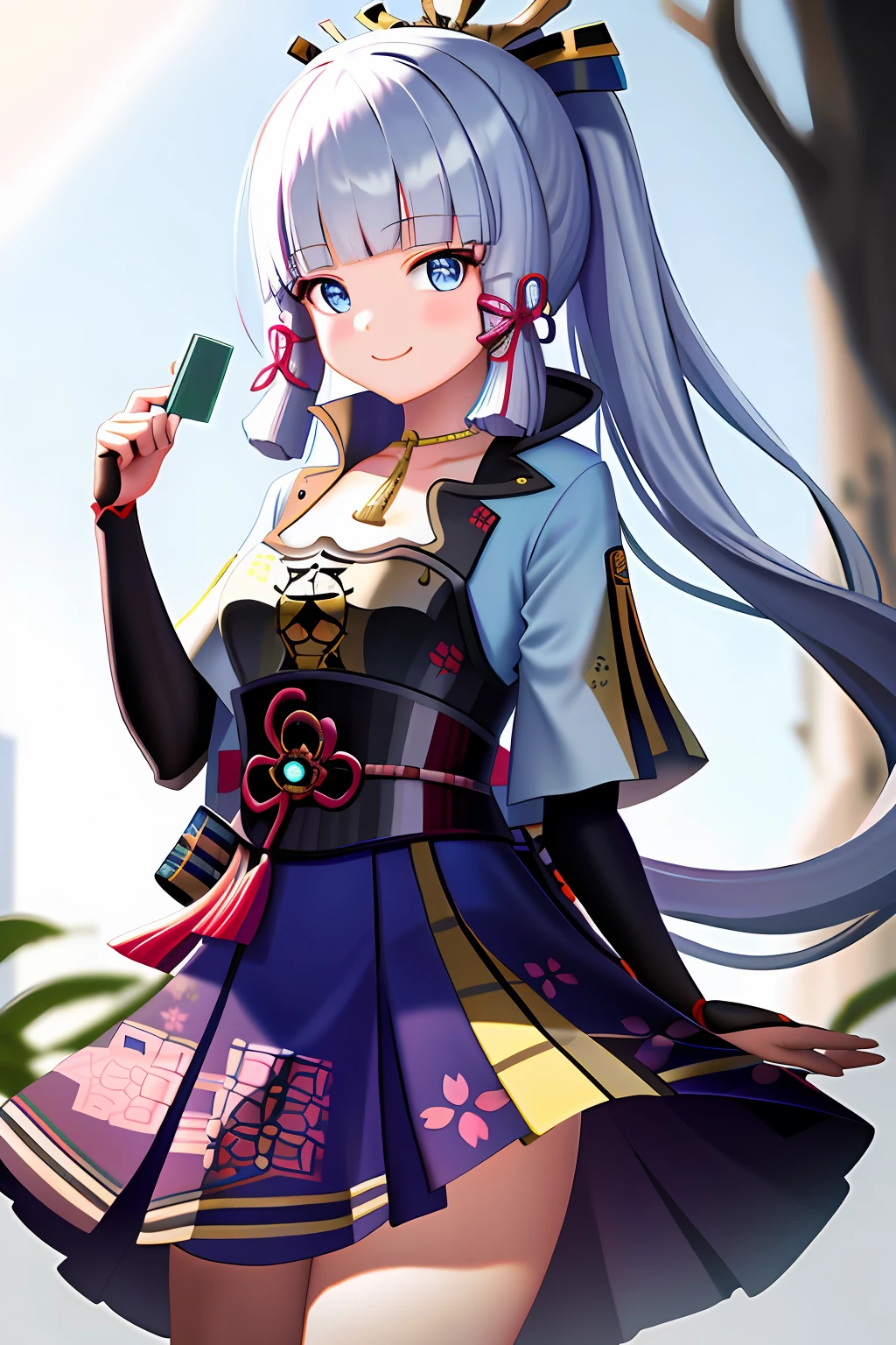masterpiece, highres, best quality, 1girl solo, kamisato_ayaka, smile, kimono