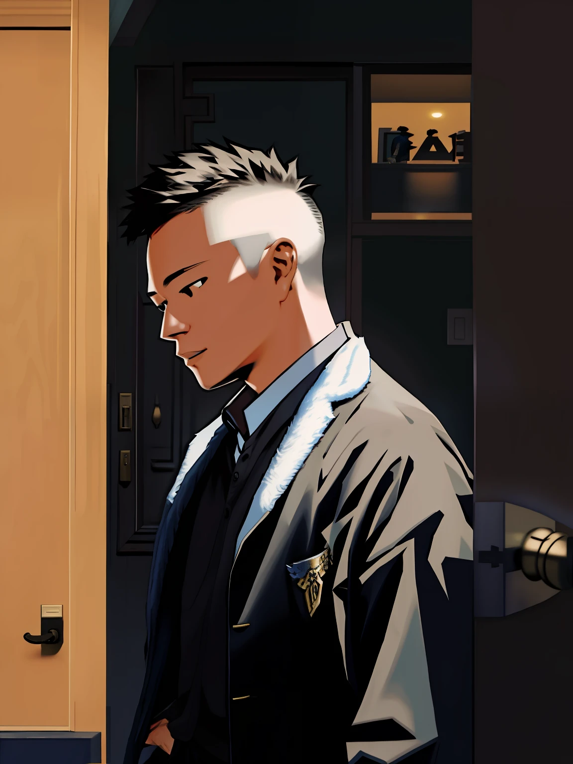 There was a man standing in front of the door，There is a clock on the door, 2 8 years old, headshot profile picture, 2 7 years old, 2 9 years old, 2 3 years old, andrew thomas huang, kevin hou, stanley artgem lau, Cao Shuxian, David luong, handsome chad chin, 3 2 - year - old, reuben wu, steve zheng