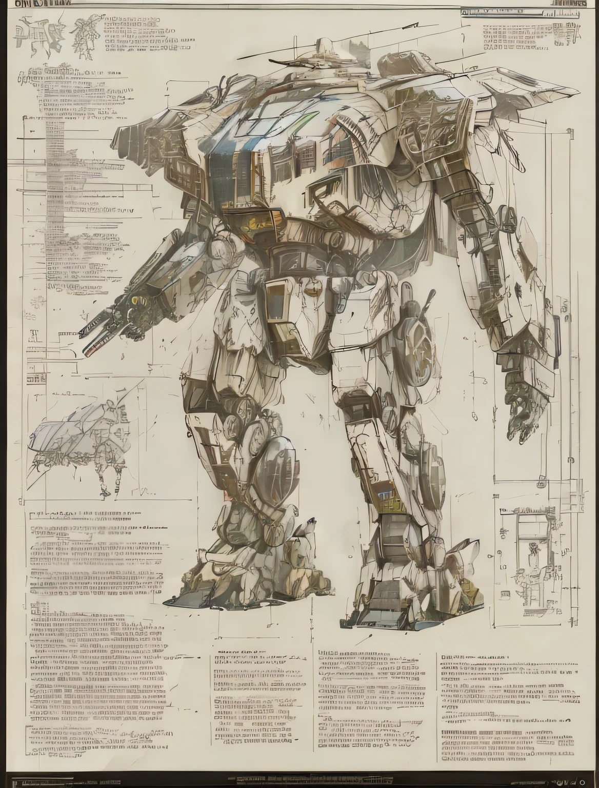 Drawings of a large robot with a large body and legs, mech concept art, battlemech, mech body, giant mecha, metal gear mech, battletech style, lottalewdsLargeMecha, Machinary, giant mecha robot, giant robot mech, mega humanoid mech, comic book style battlemech, Full body mecha, mech robot, Mecha warrior, # Mecha