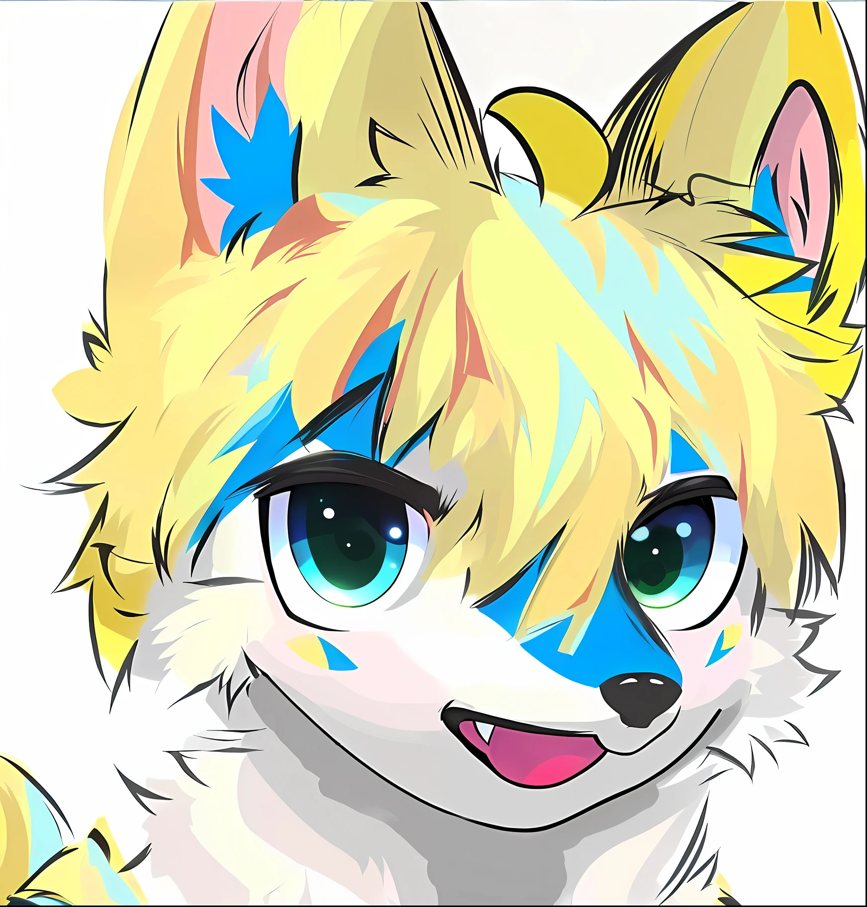 Anime cat with blue eyes and yellow ears with bow, fursona art, commission on furaffinity, furaffinity commission, headshot of young female furry, furry character portrait, professional furry drawing, Furry art!!!, fursona furry art commission, furry furaffinity, fursona!!!!, very very beautiful furry art, furaffinity fursona