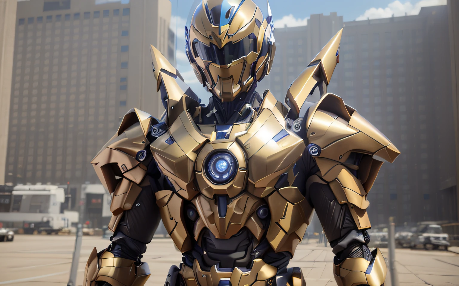 (realisticlying:1.2),Armor,tightsuit,Mecha,robot,((best qualtiy)), ((tmasterpiece)), (The is very detailed:1.3),8K,kamen rider character, high fantasy kamen rider, Tokusatsu, hdr(HighDynamicRange),extremely detaile,Golden armor,metalictexture,SENSE OF CINEMA,CG Movie