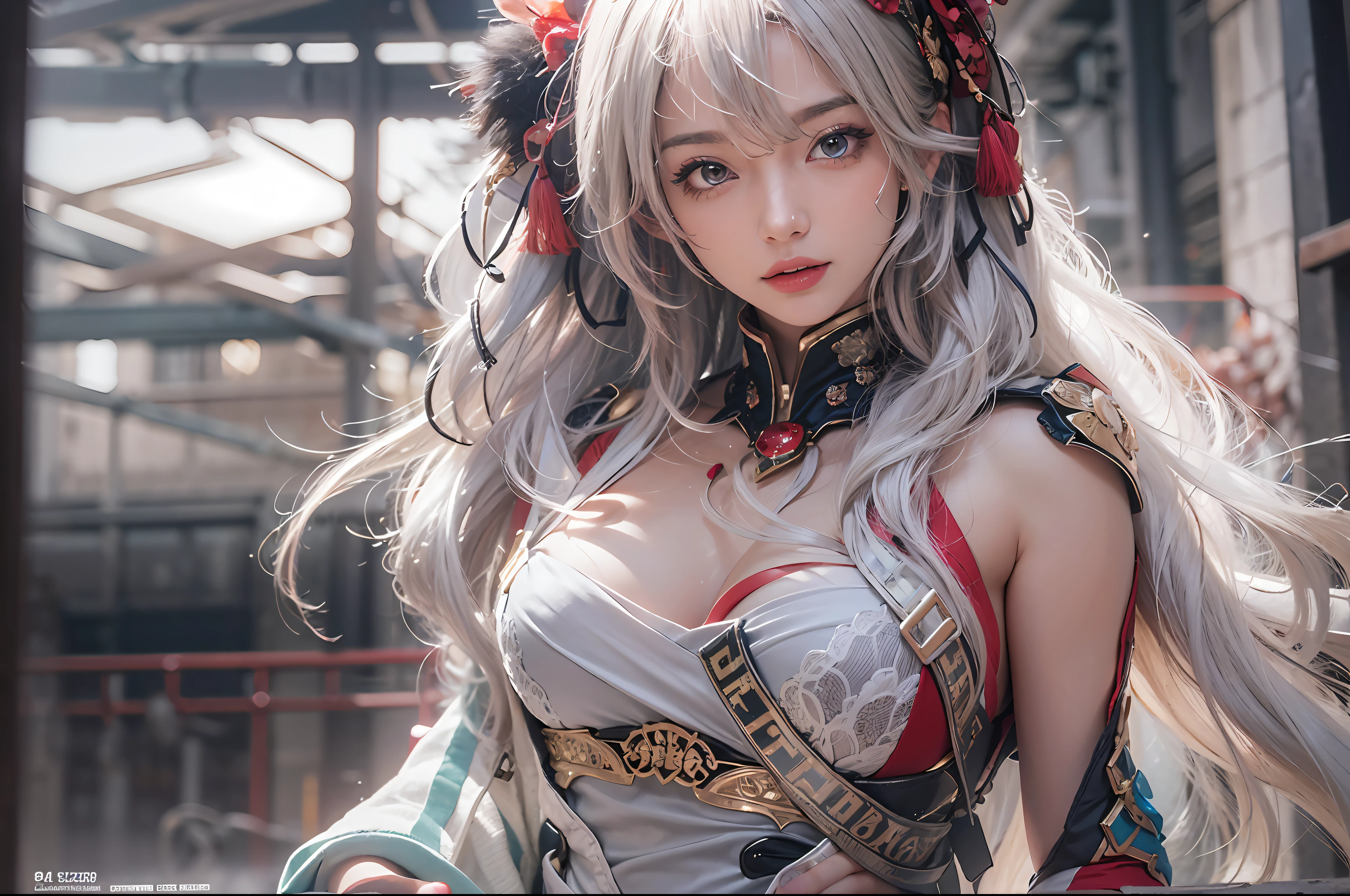 (1girl:1.3), solo, (((extremely detailed face))),(((extremely detailed eyes and face))),beautiful detailed eyes,body-parts__, official art, unified 8k wallpaper, super detailed, beautiful and aesthetic, beautiful, masterpiece, best quality, raw, masterpiece, super fine photo, best quality, super high resolution, photorealistic realism, sunlight, full body portrait, amazing beauty, dynamic pose, delicate face, vibrant eyes, (from the front), she is wearing a super aesthetic outfit, red and black color scheme, ulzzang girl, very detailed abandoned warehouse background, Detailed face, detailed complex busy background, messy, gorgeous, milky white, highly detailed skin, realistic skin details, visible pores, sharp focus, volumetric fog, 8k uhd, DSLR, high quality, film grain, fair skin, photo realism