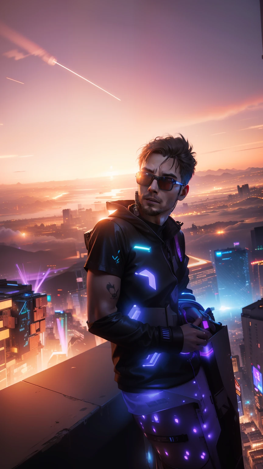 Realistic face, background change, nem light, cyberpunk, 8k