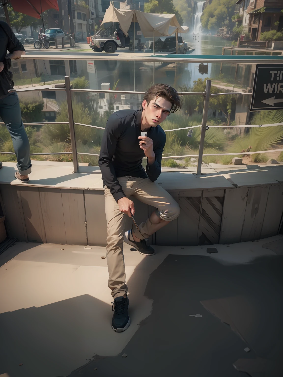 Realistic photo change background realistic face 8k ultra real estate beautiful boy handsome boy looking cool fidget stick