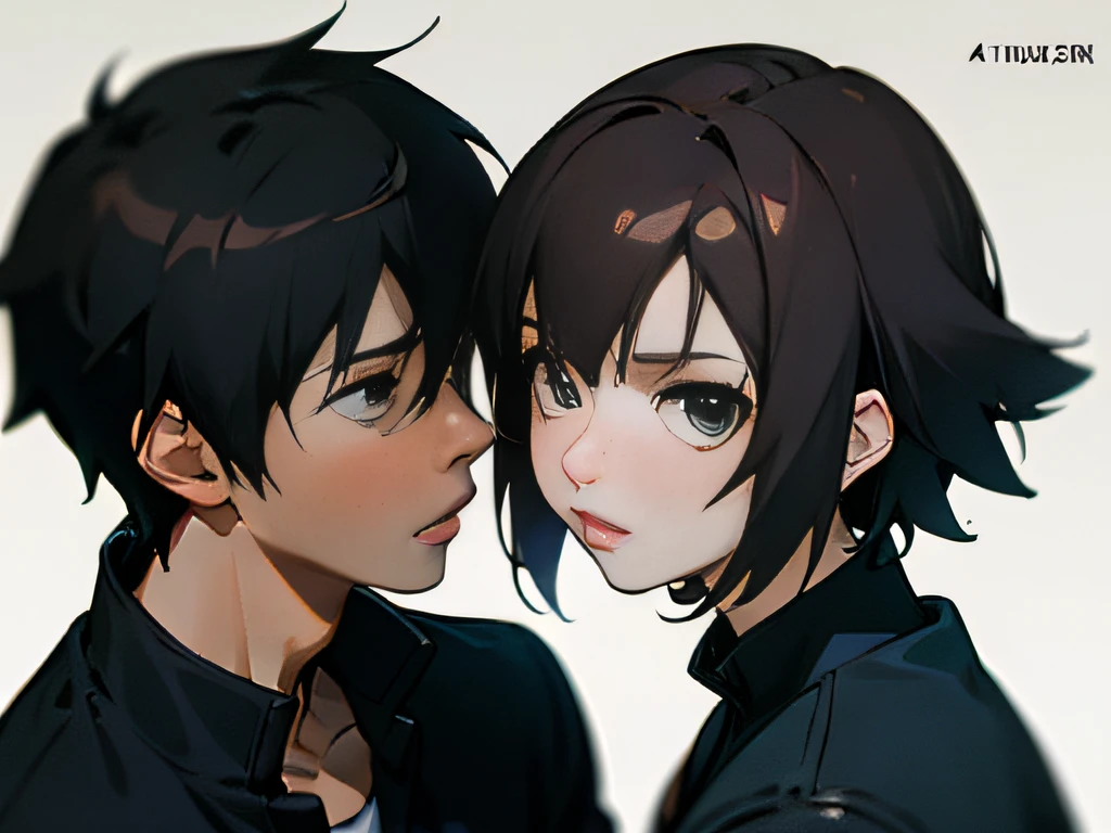 Anime couple，with a pure white background, ,Makoto Shinkai's anime-style portrait, adolable, style of anime4 K, Stunning anime face portrait, Makoto Shinkai and Artgerm, Kawaii realistic portrait, Digital anime illustration, Guviz, anime styled digital art